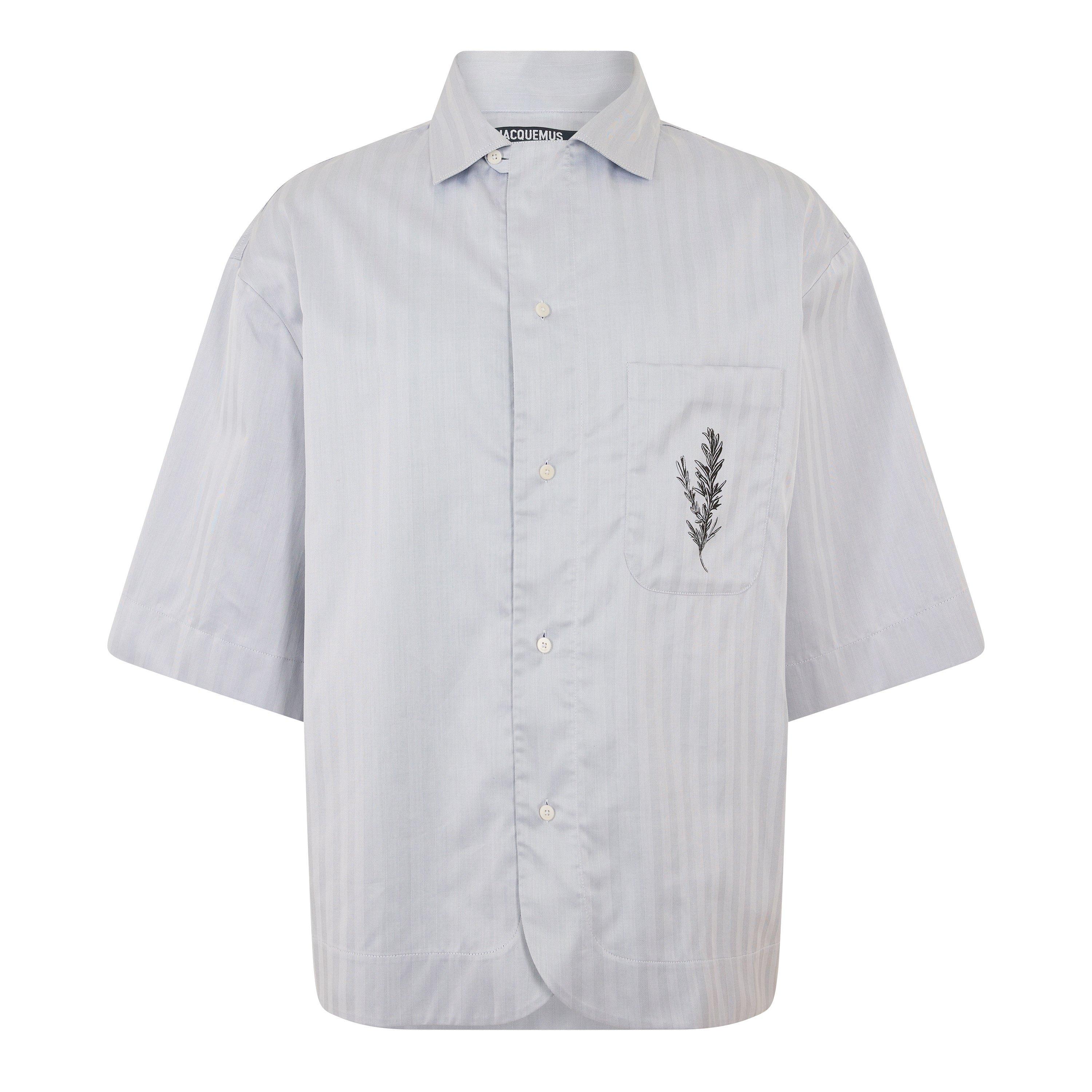 Jacquemus Men's Patterned Short Sleeve Shirt - Blue