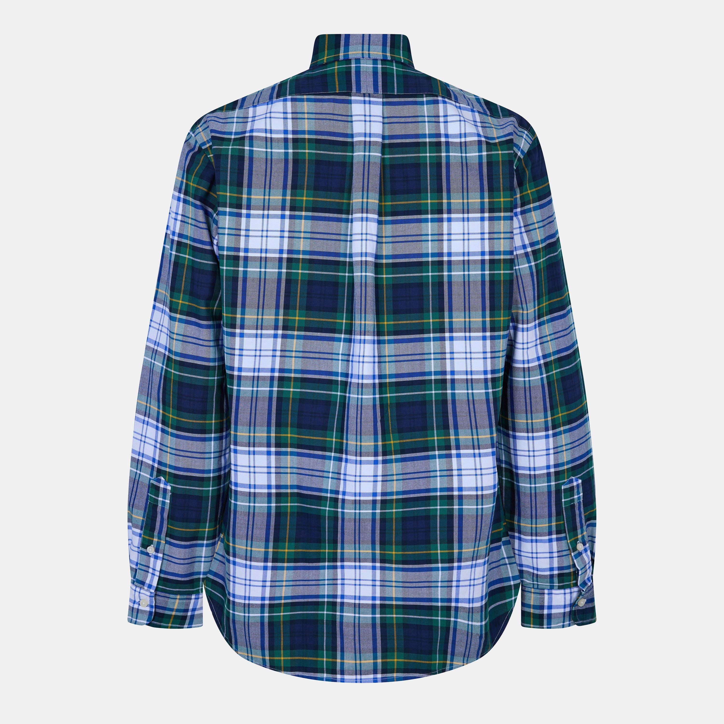 Green/Blu Multi - Polo Ralph Lauren - Men's Check Oxford Long-Sleeve Patterned Shirt - 2