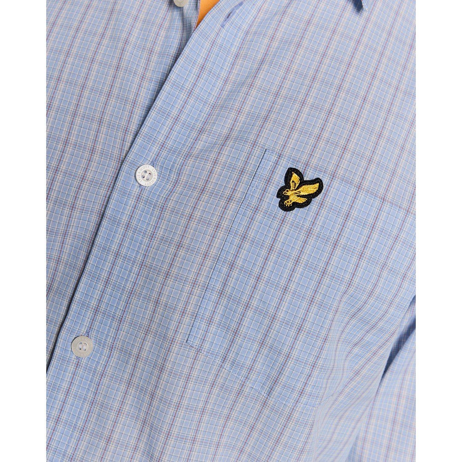 Lyle And Scott Men's Long Sleeve Patterned Shirt - Chalk Blue W444 - S