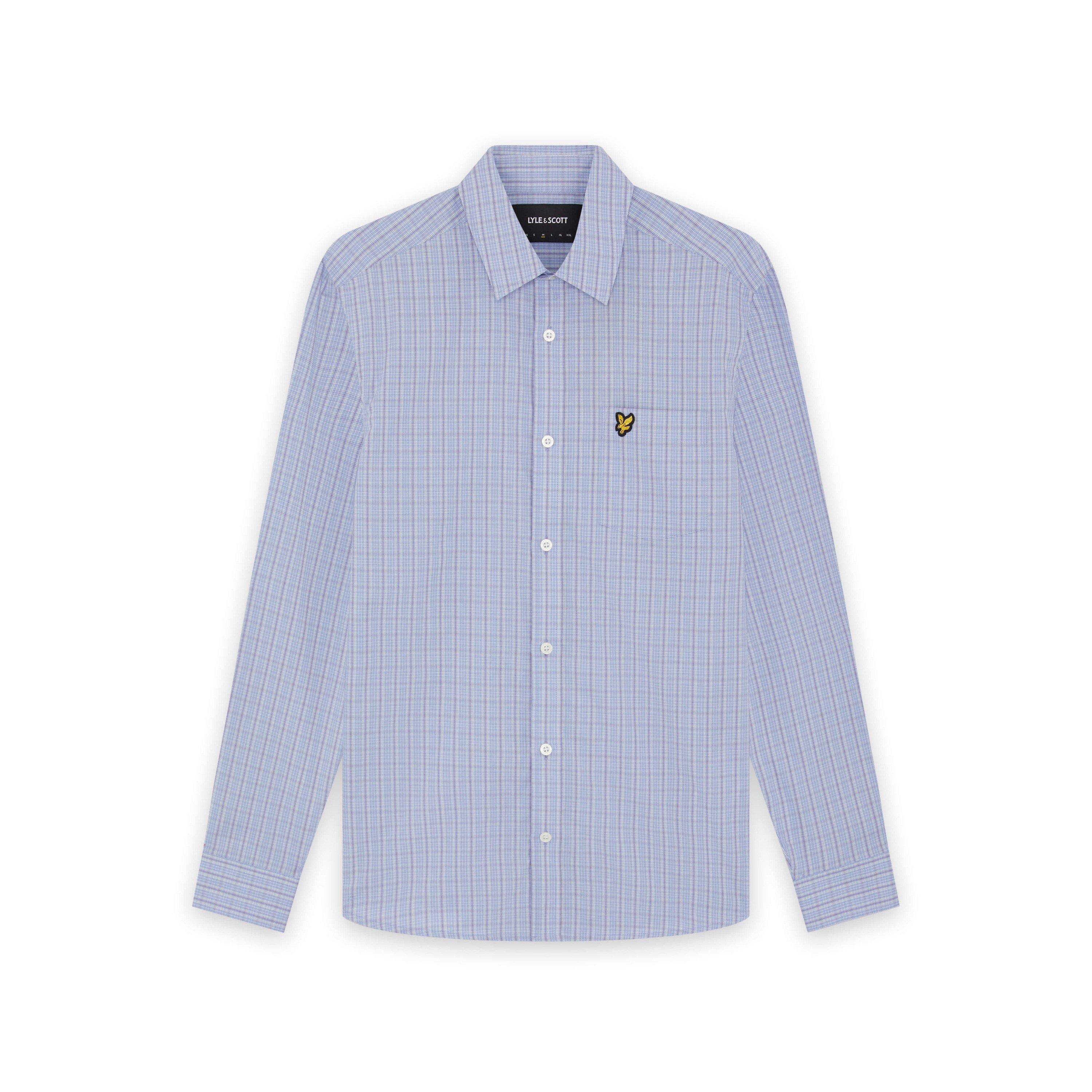 Chalk Blue W444 - Lyle and Scott - Lyle Check LS Shirt Sn62 - 2