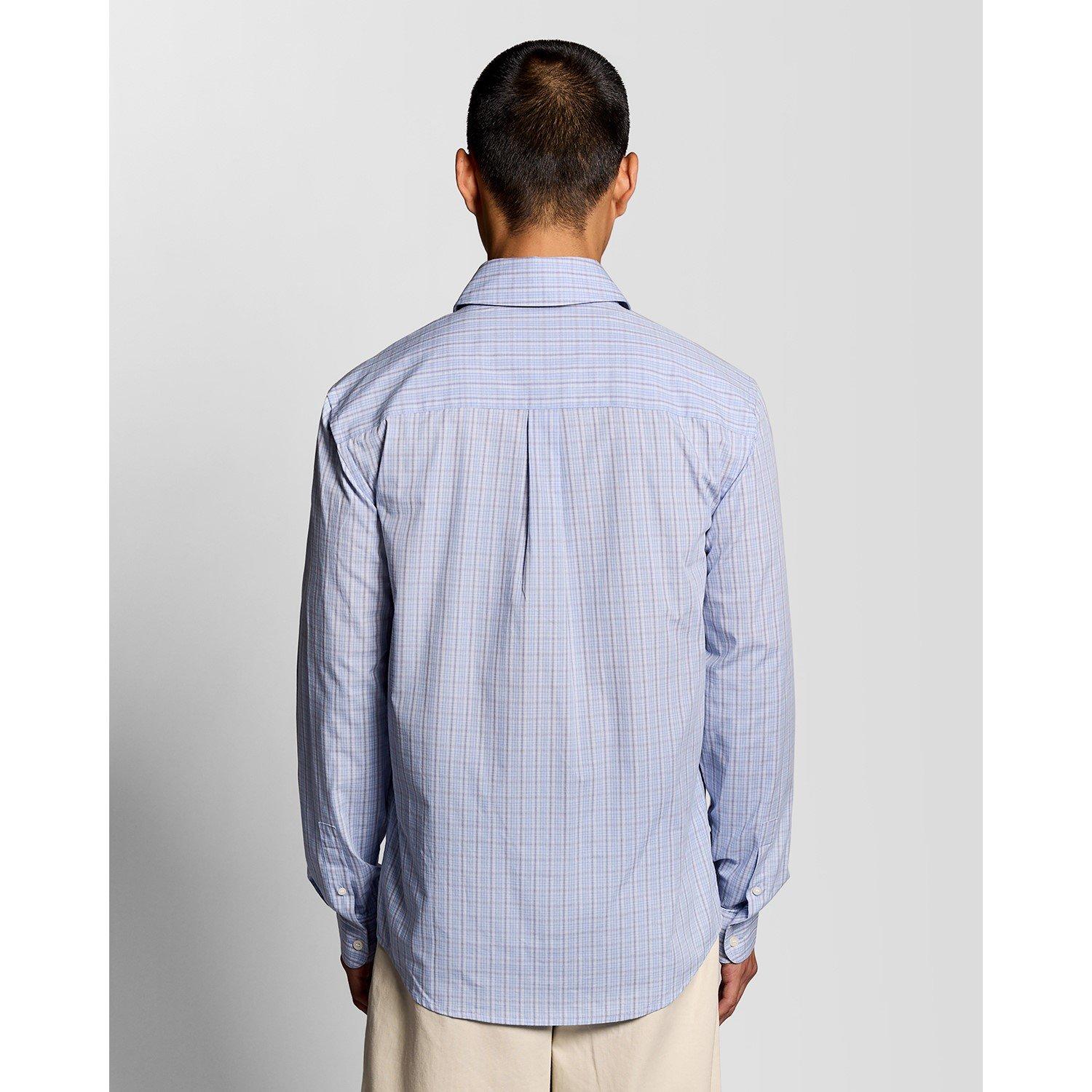 Chalk Blue W444 - Lyle and Scott - Lyle Check LS Shirt Sn62 - 3