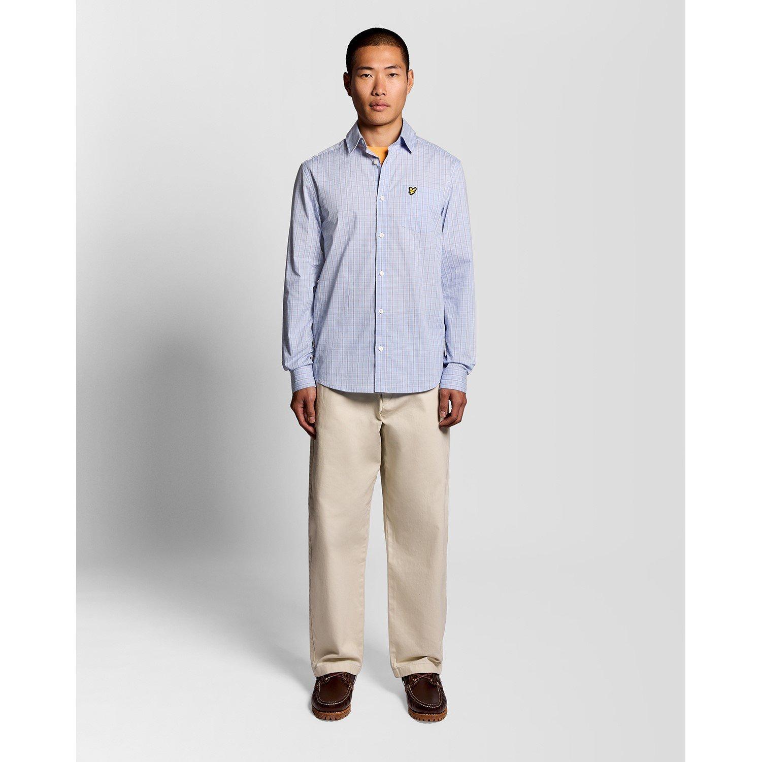 Chalk Blue W444 - Lyle and Scott - Lyle Check LS Shirt Sn62 - 5