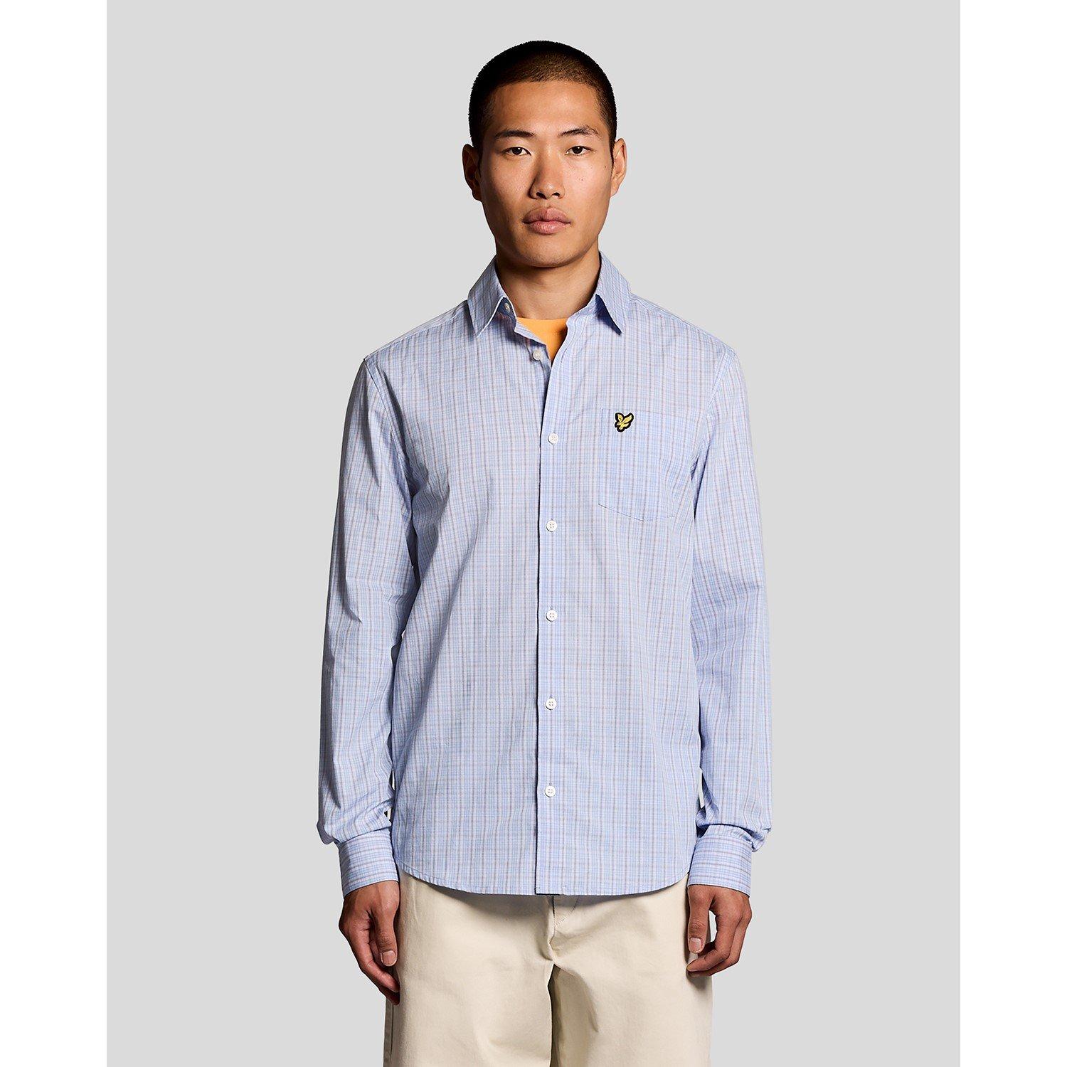 Chalk Blue W444 - Lyle and Scott - Lyle Check LS Shirt Sn62 - 6