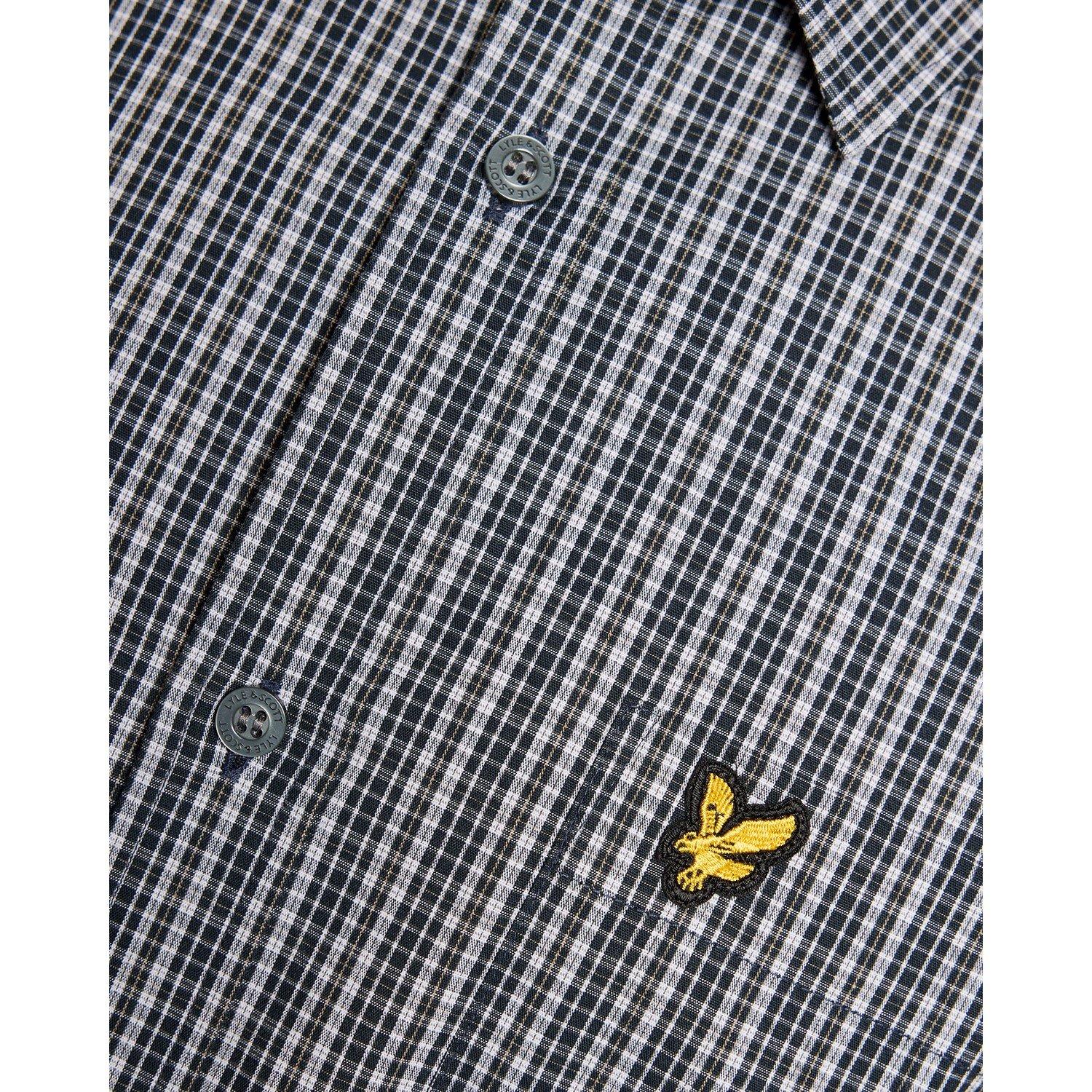 Lyle And Scott Men's Long Sleeve Patterned Shirt - Dark Navy Z271 - XL