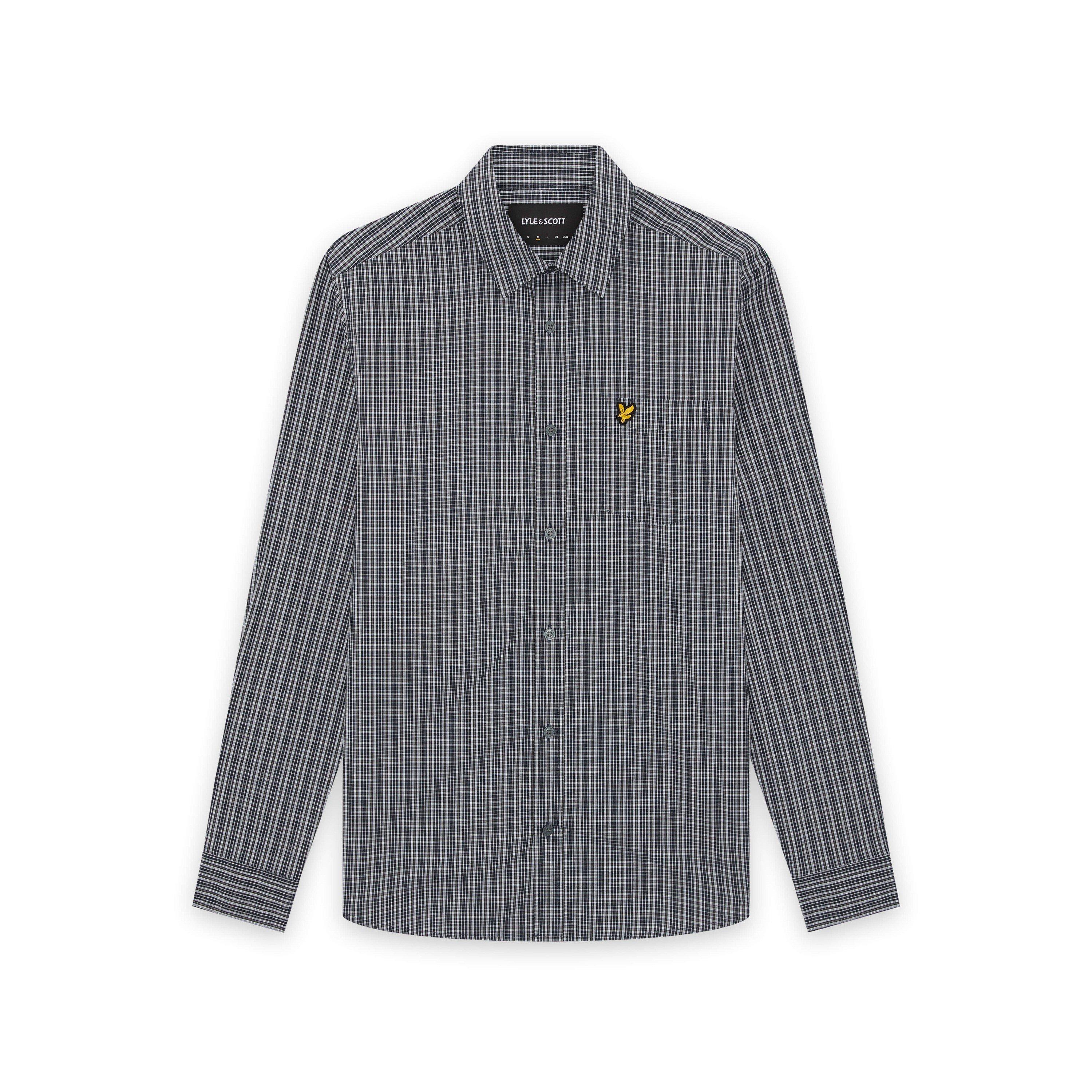 Dark Navy Z271 - Lyle and Scott - Men's Long Sleeve Patterned Shirt - 2
