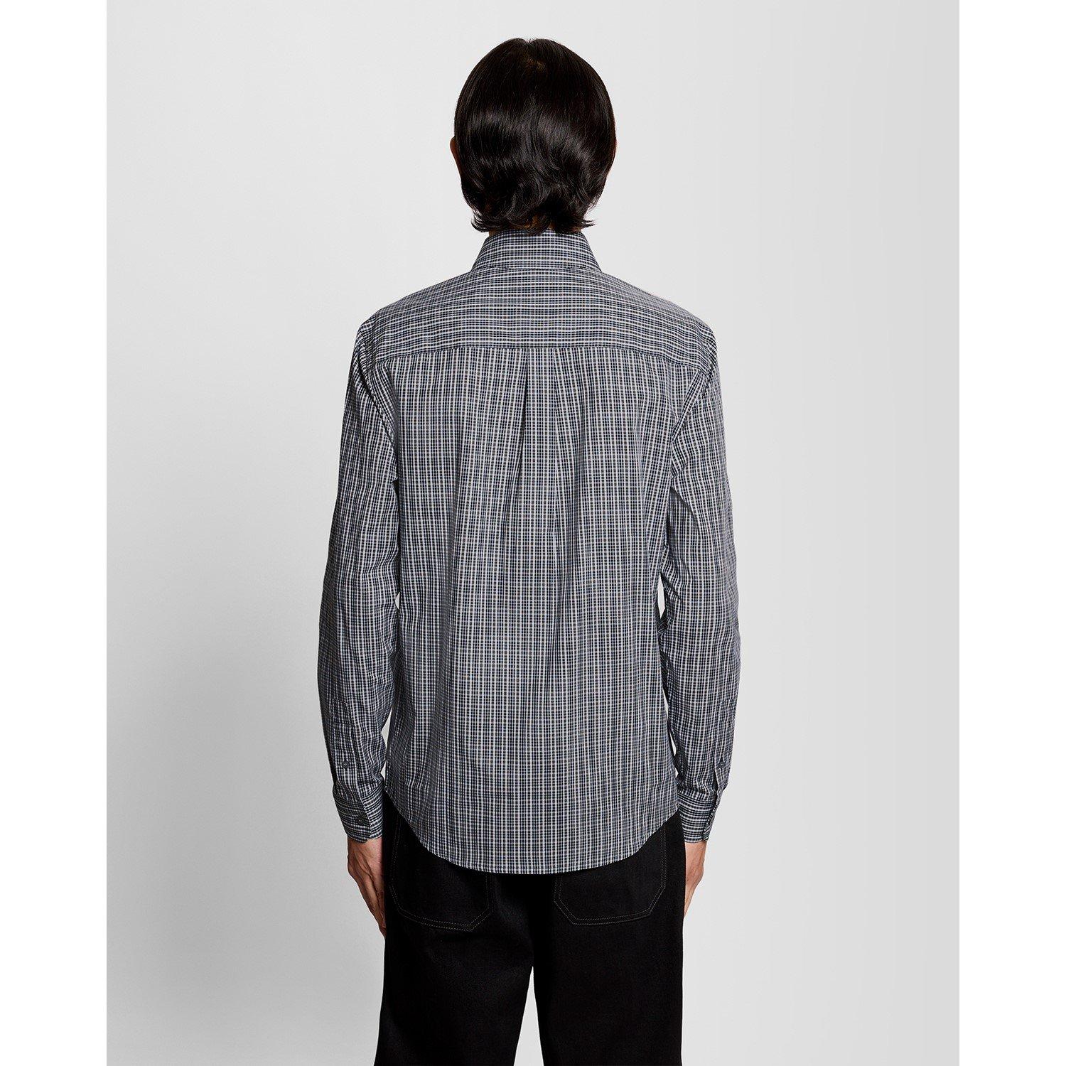 Dark Navy Z271 - Lyle and Scott - Men's Long Sleeve Patterned Shirt - 3