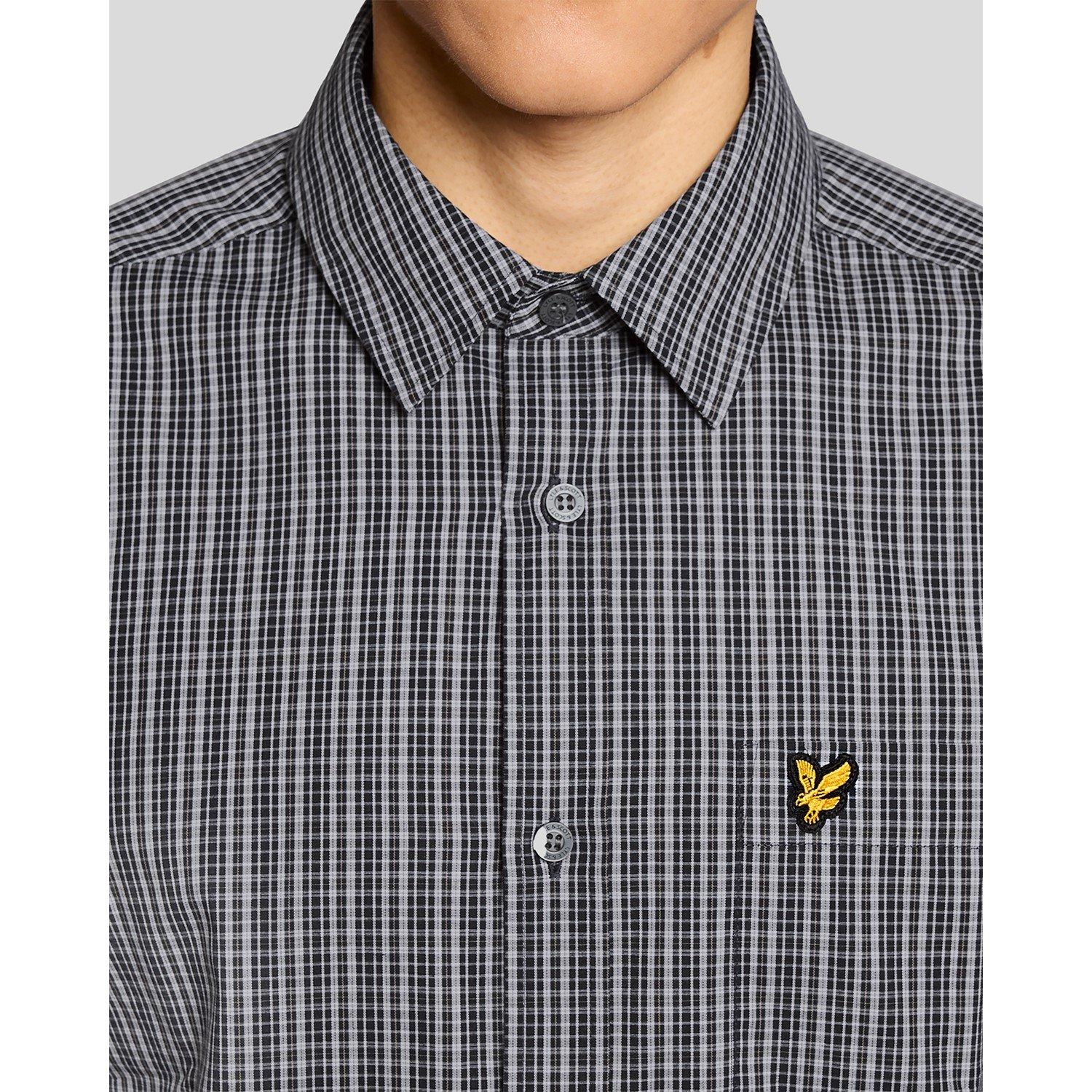 Dark Navy Z271 - Lyle and Scott - Men's Long Sleeve Patterned Shirt - 4