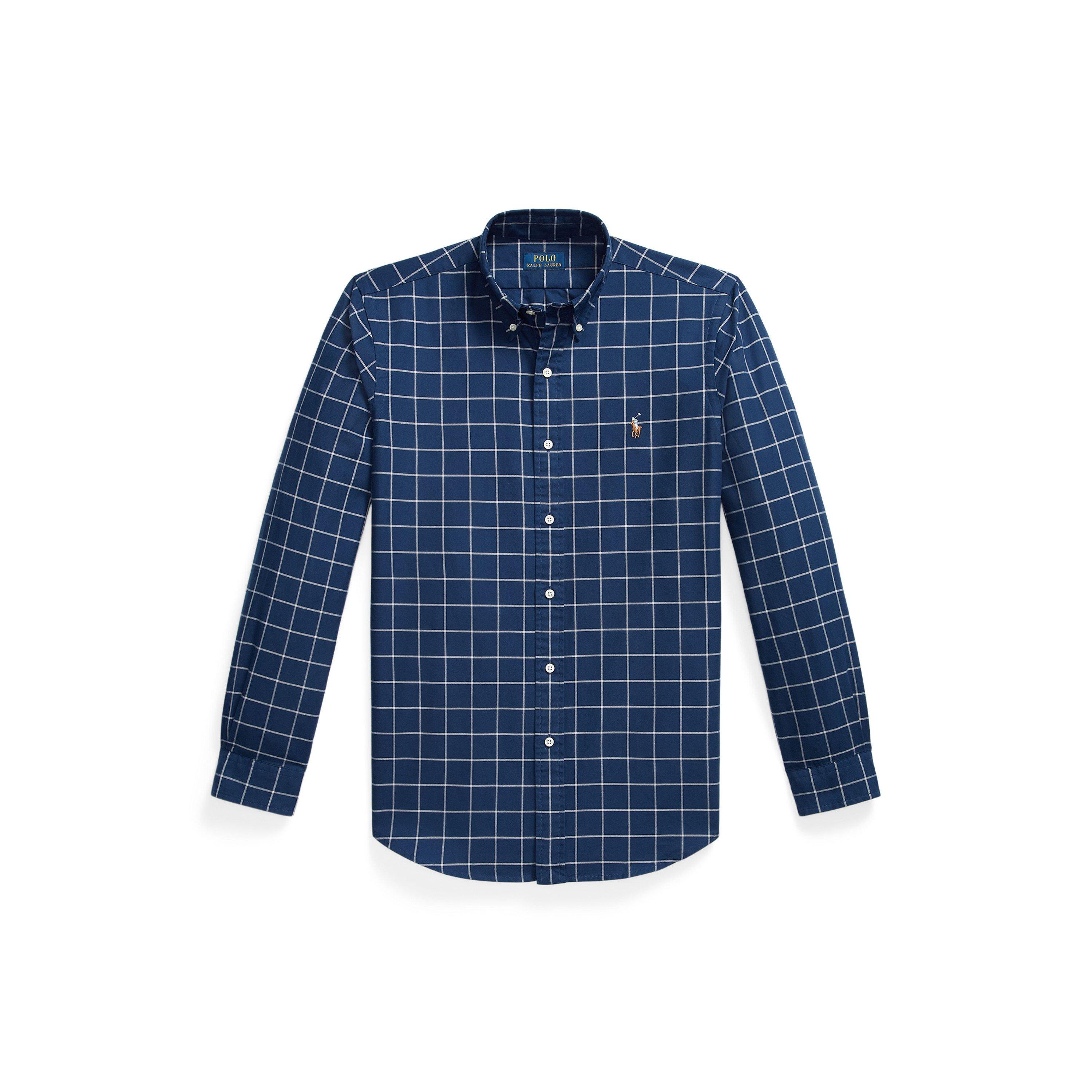 Polo Ralph Lauren Men's Navy/White Long Sleeve Patterned Shirt - 2XL