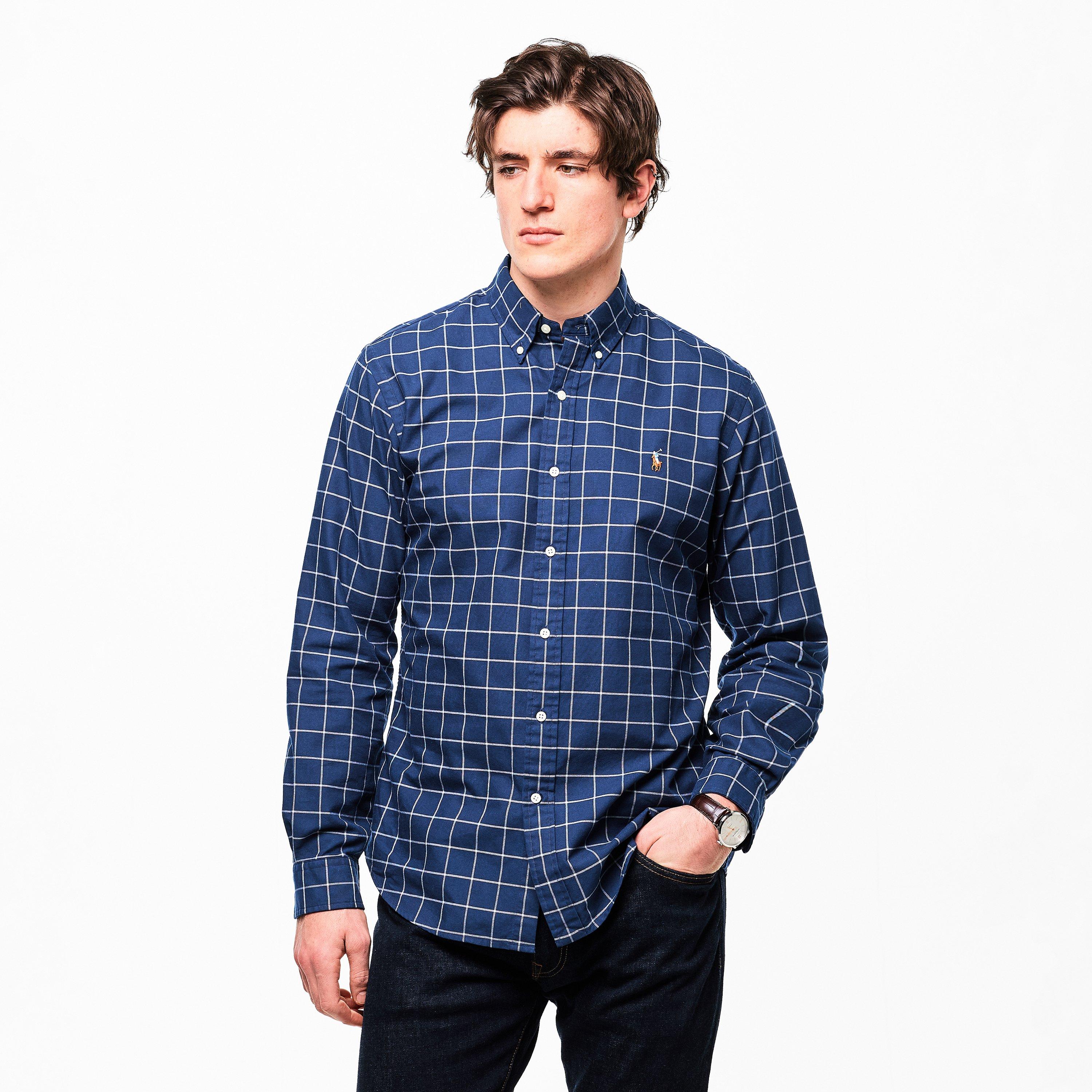 Navy/White - Polo Ralph Lauren - Men's Long Sleeve Patterned Shirt - 3