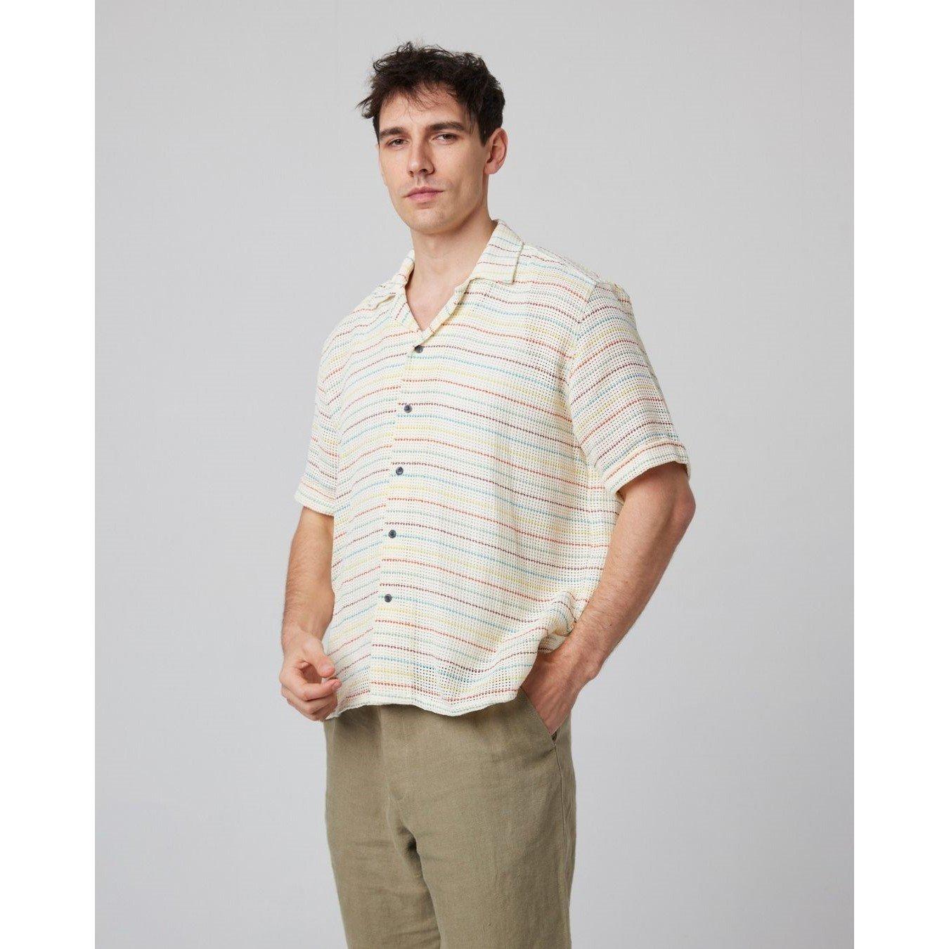 Sunset Stripe - Peregrine - Perigri Quay Cuban Collar Shirt - 2