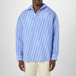 Jacquemus La Striped Asymmetric Shirt