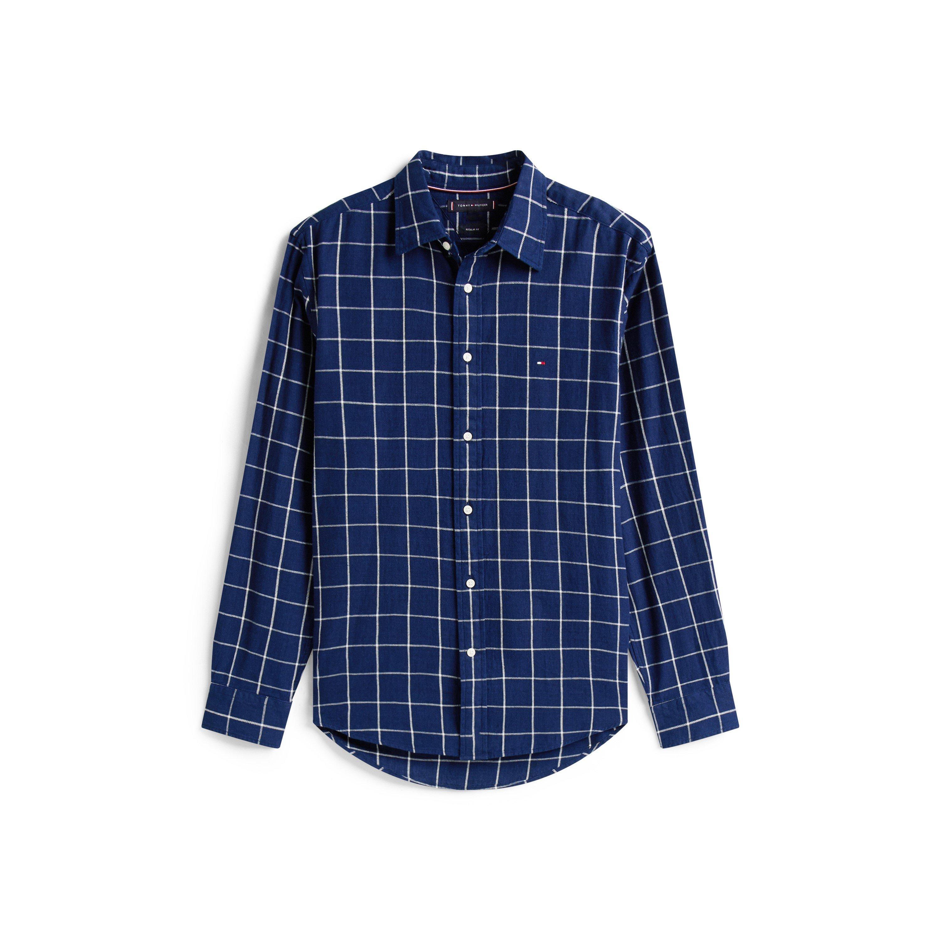Blue Indigo 0MS - Tommy Hilfiger - Men's Twill Check Long Sleeve Patterned Shirt - 1