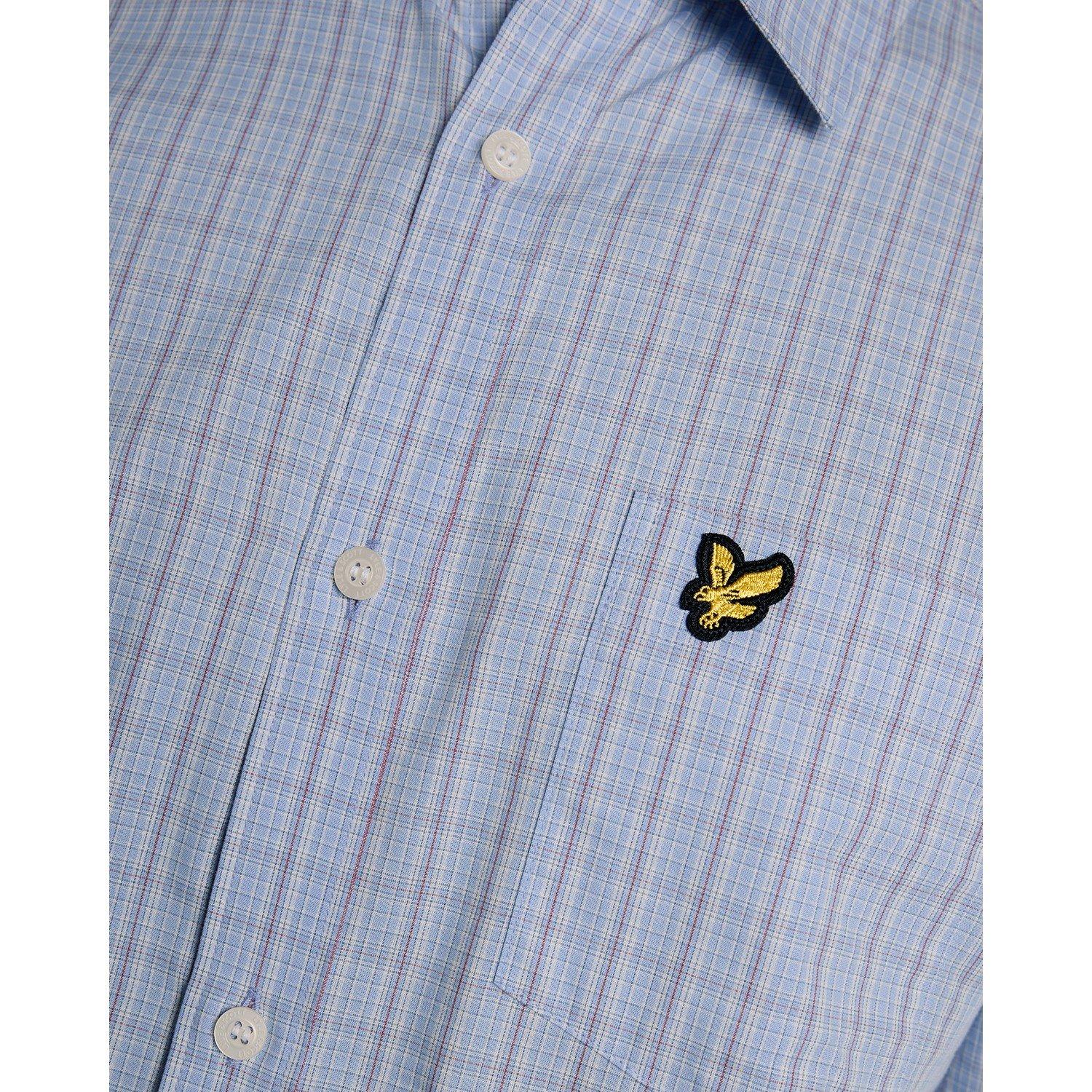 Lyle And Scott Men's Patterned Short Sleeve Shirt - Chalk Blue W444 - M