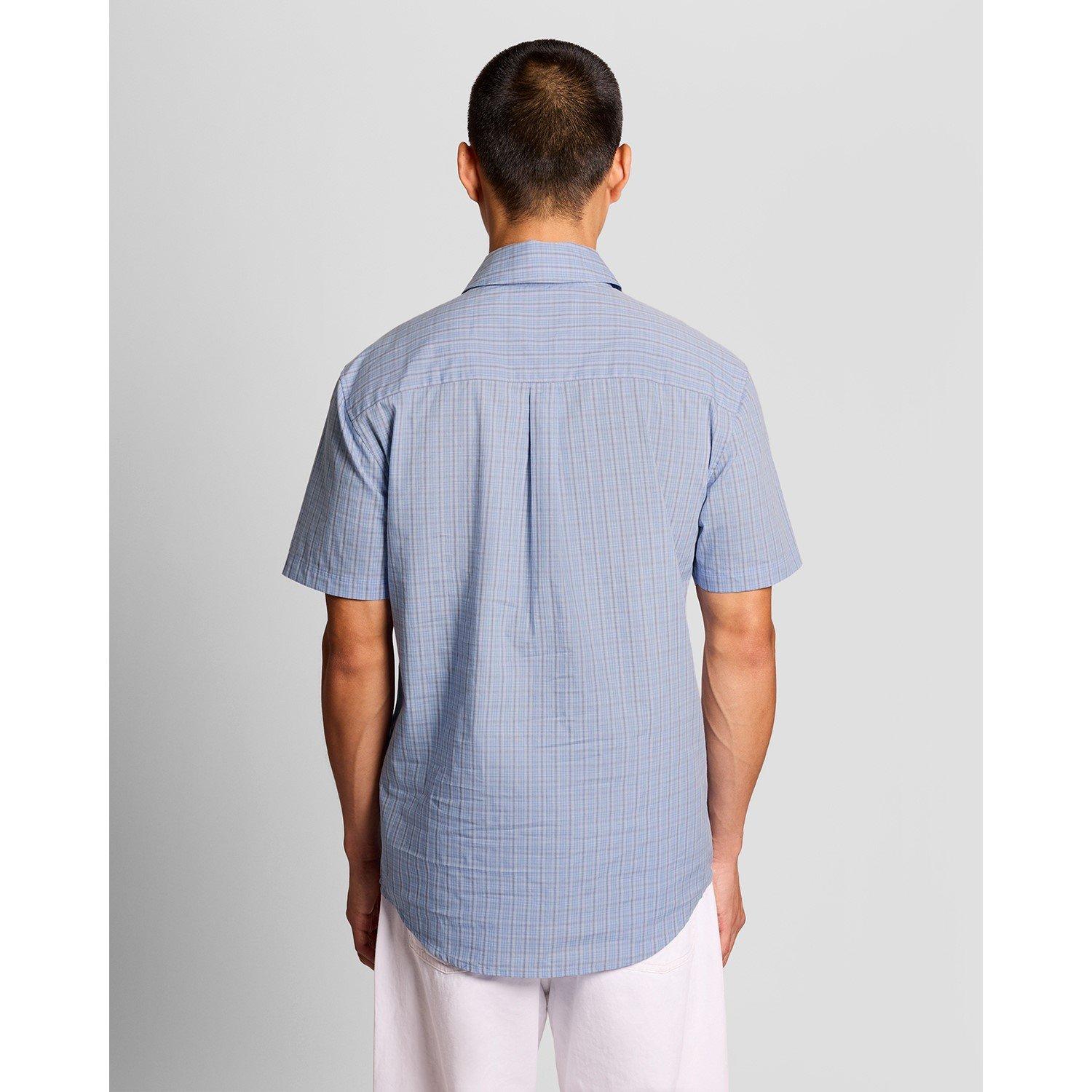 Chalk Blue W444 - Lyle and Scott - Lyle Check SS Shirt Sn63 - 3