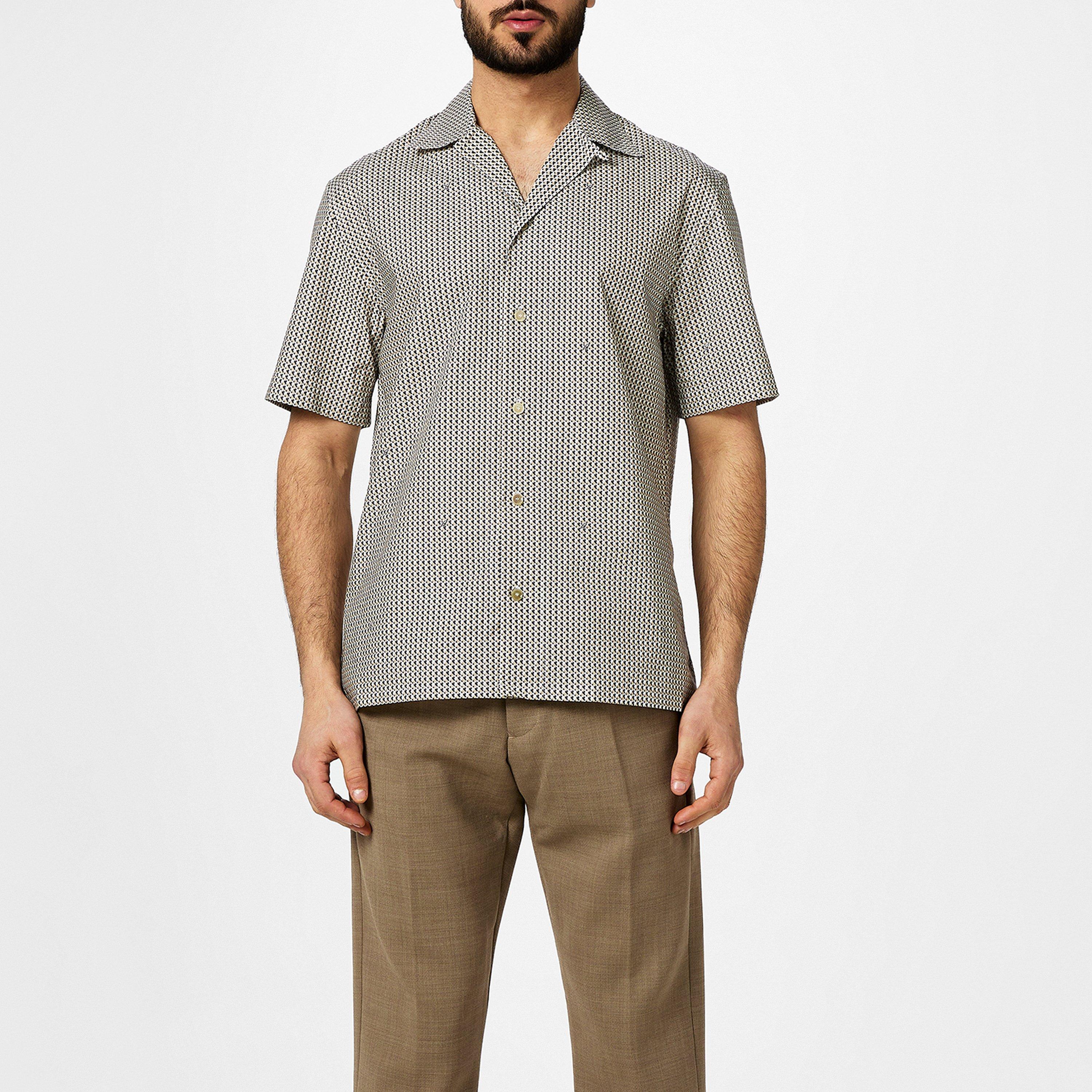 Sand/White - Brioni - Patterned Cuban Shirt - 3