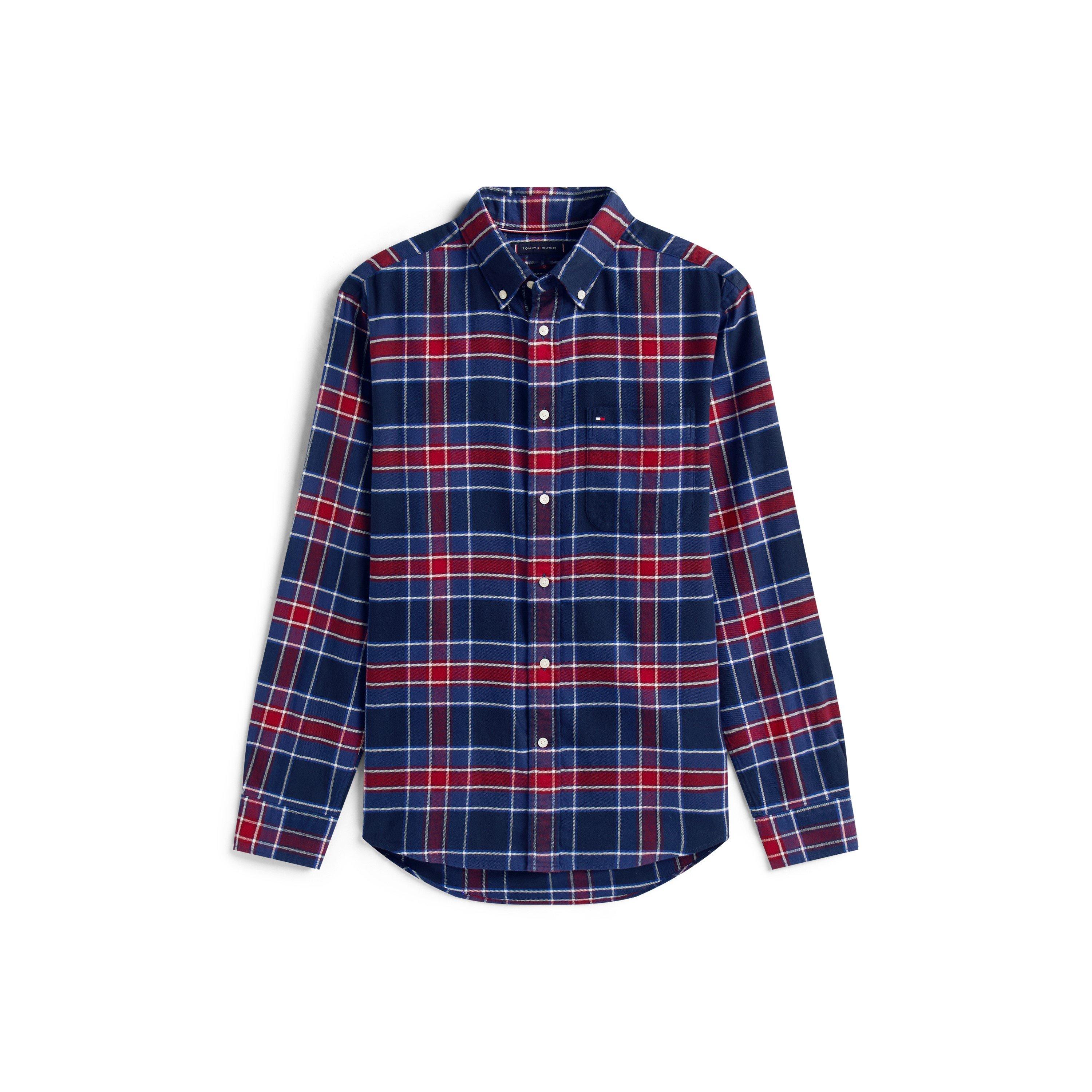 Preppy Navy 0MS - Tommy Hilfiger - Men's Tartan Check Long Sleeve Shirt - 1