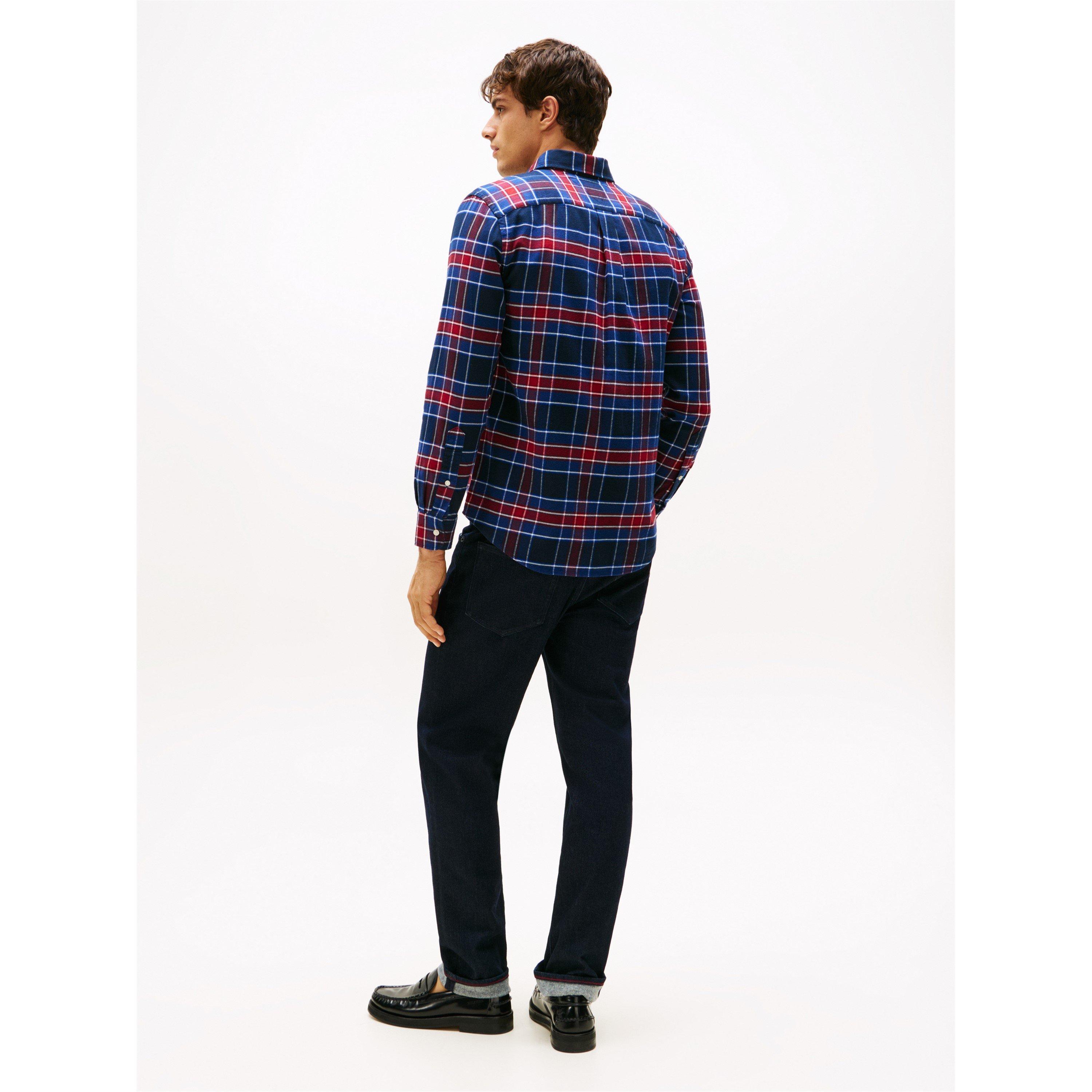 Preppy Navy 0MS - Tommy Hilfiger - Men's Tartan Check Long-Sleeve Patterned Shirt - 4