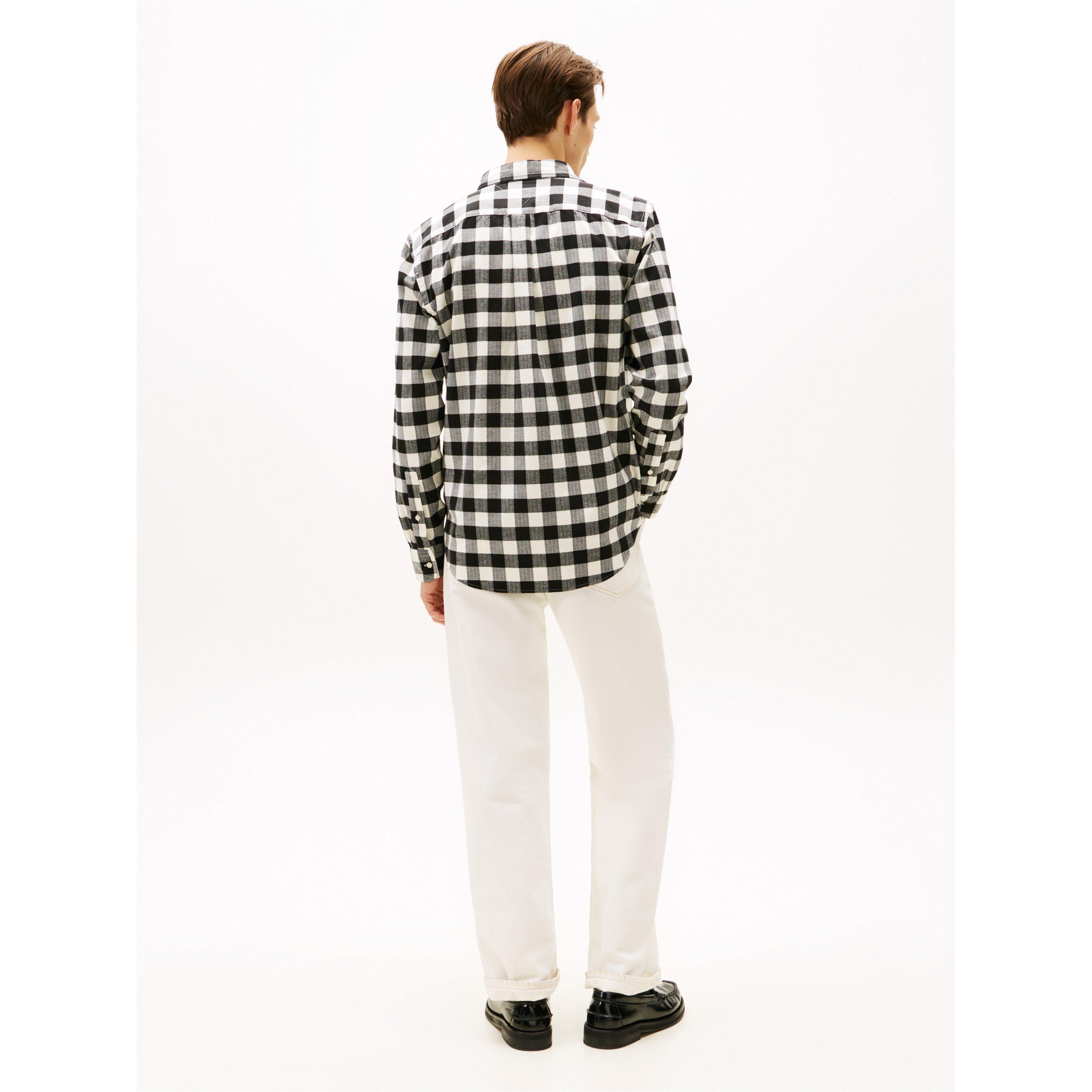 Black 0MD - Tommy Hilfiger - Men's Buffalo Check Long-Sleeve Patterned Shirt - 4