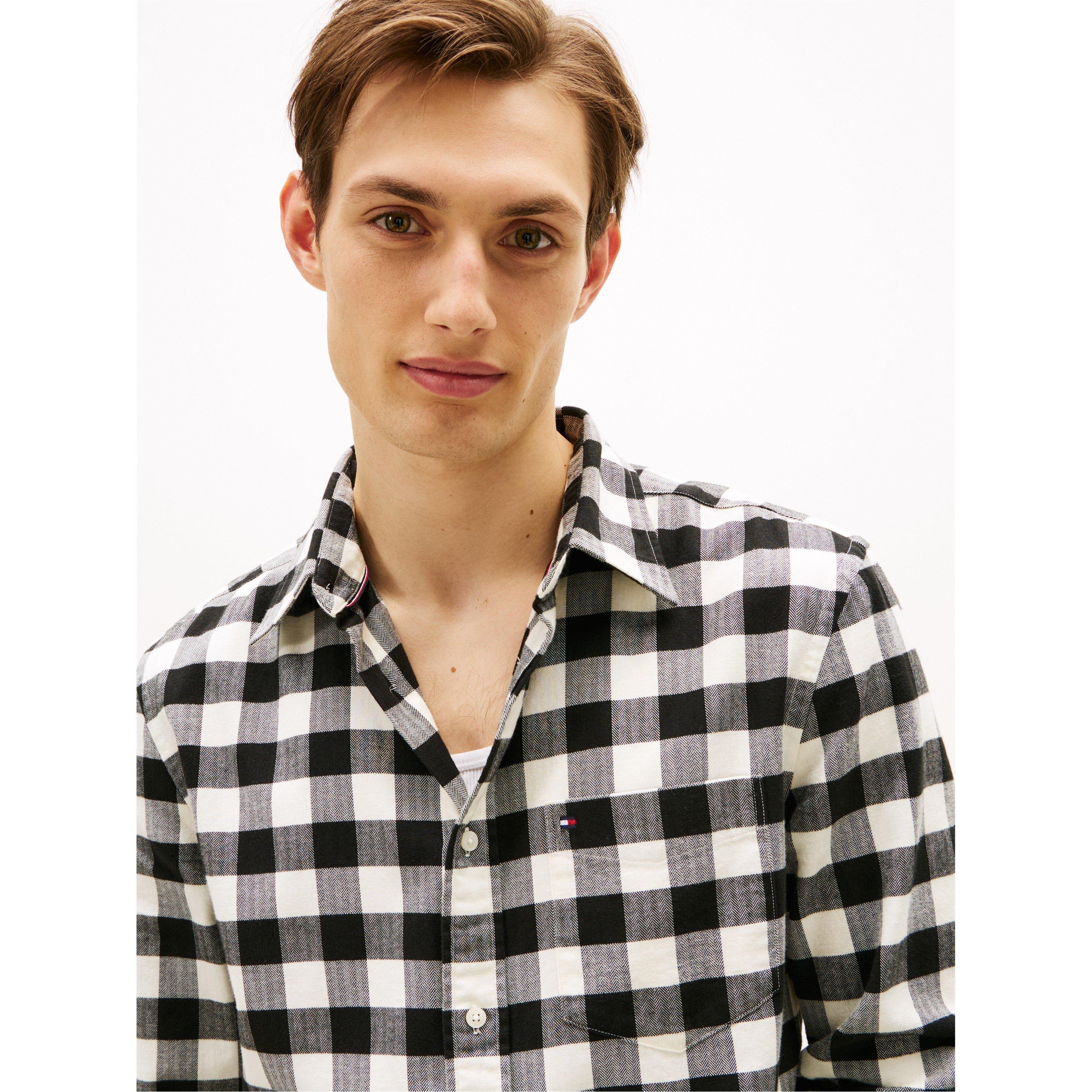 Black 0MD - Tommy Hilfiger - Men's Buffalo Check Long-Sleeve Patterned Shirt - 5