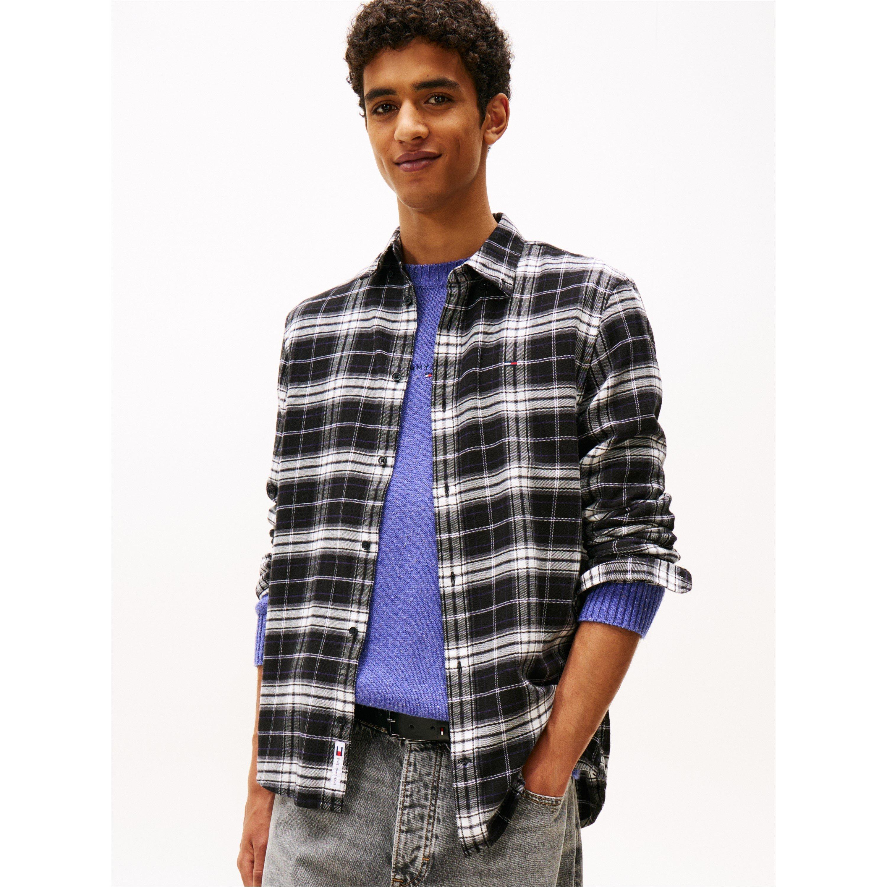 Sort tern - Tommy Jeans - Men's TJ Flannel Long Sleeve Patterned Shirt - 2