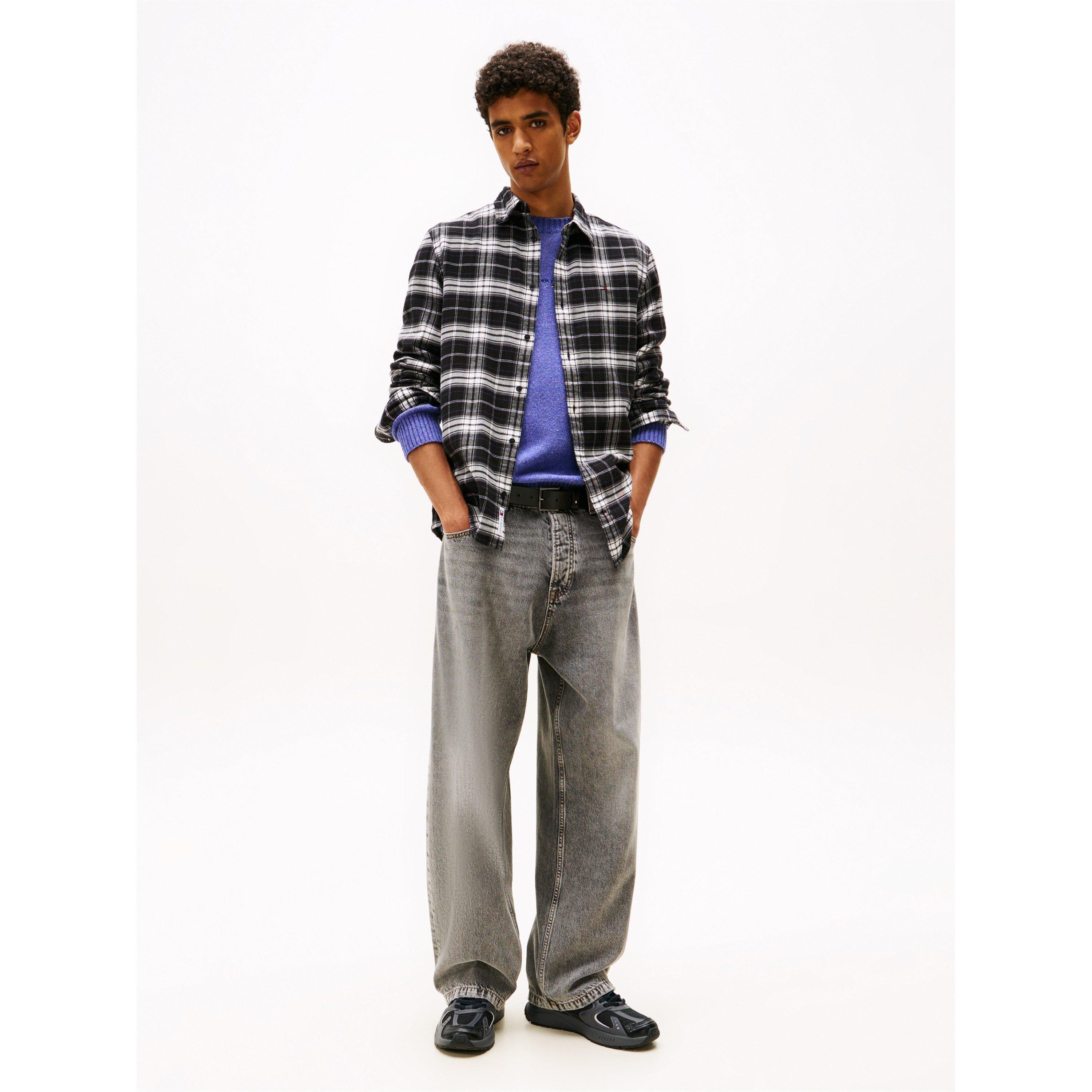 Sort tern - Tommy Jeans - Men's TJ Flannel Long Sleeve Patterned Shirt - 3
