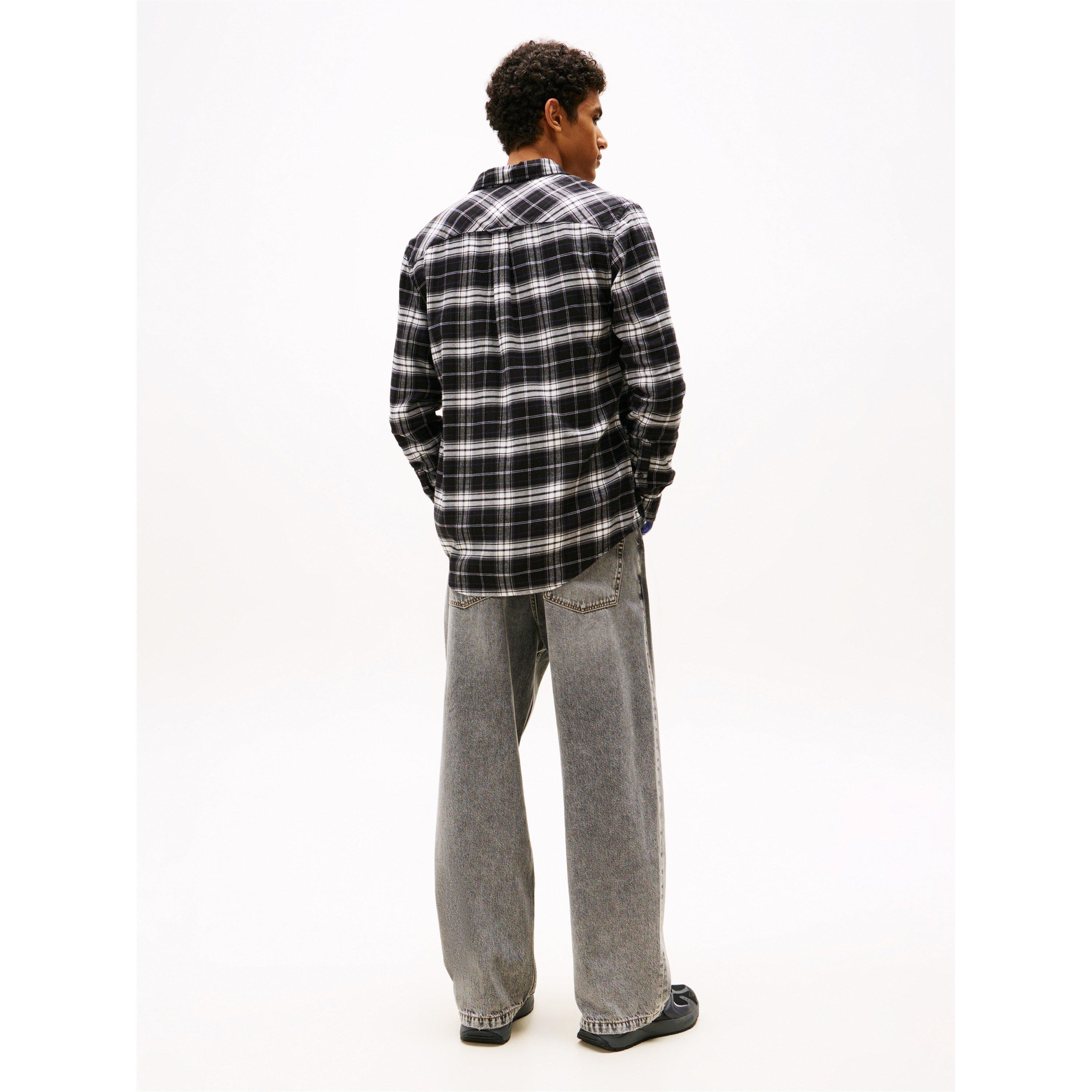 Sort tern - Tommy Jeans - Men's TJ Flannel Long Sleeve Patterned Shirt - 4