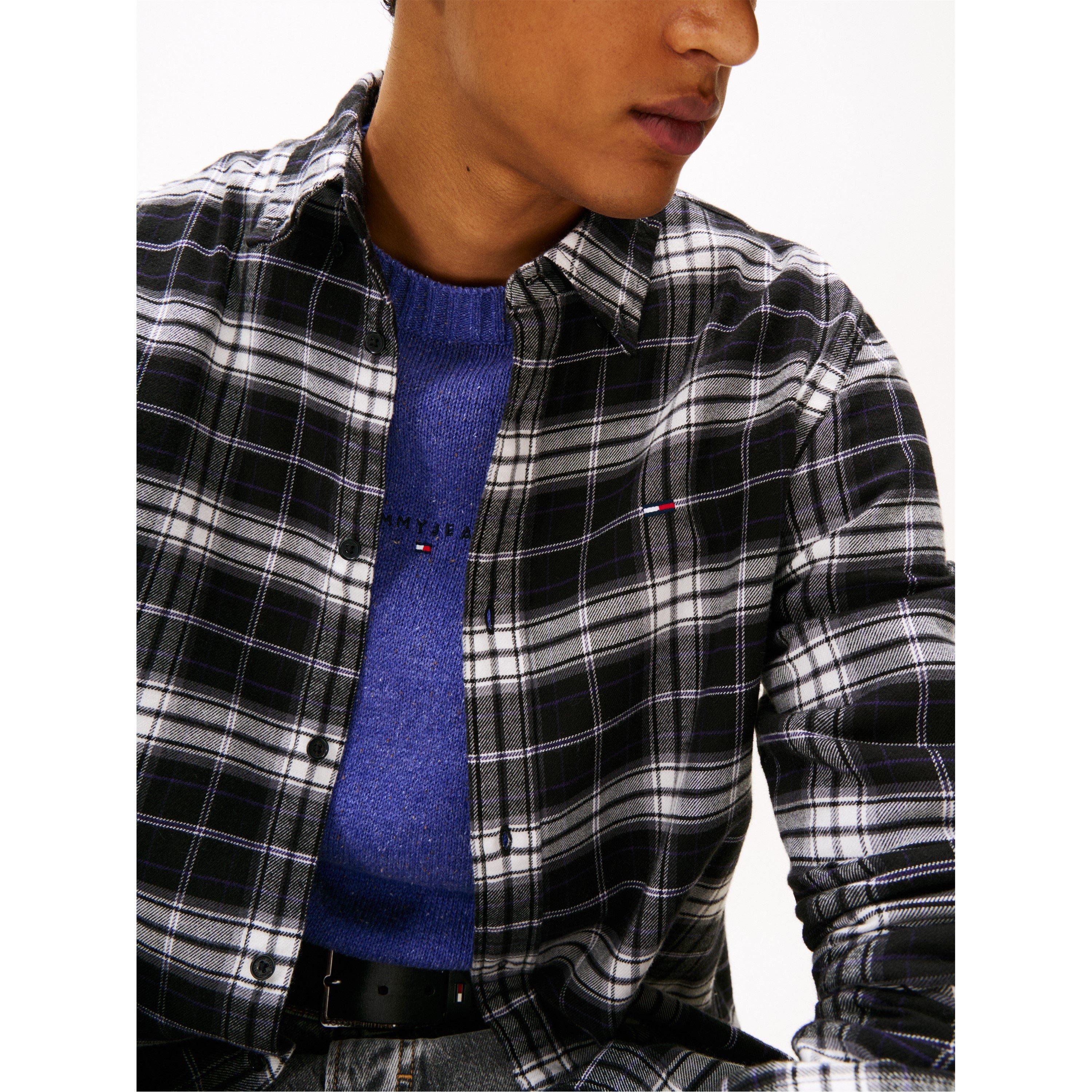 Sort tern - Tommy Jeans - Men's TJ Flannel Long Sleeve Patterned Shirt - 5