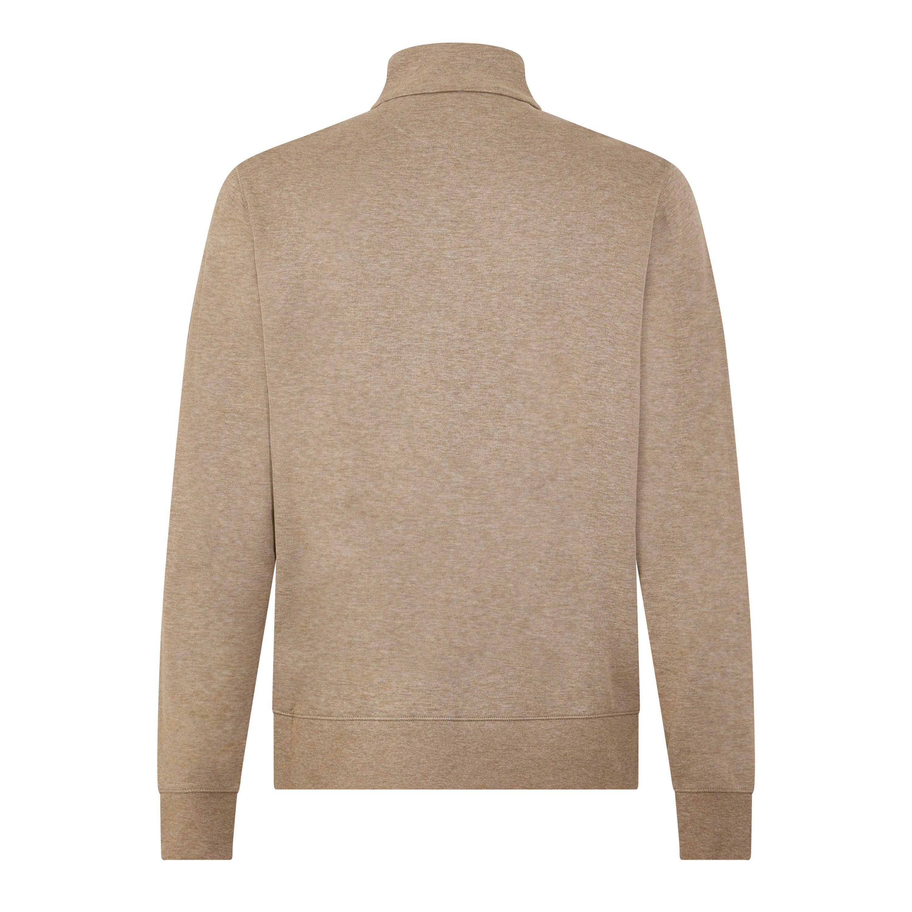 Warm Brown Hthr - Polo Ralph Lauren - Luxury Jersey Quarter-Zip Pullover - 2