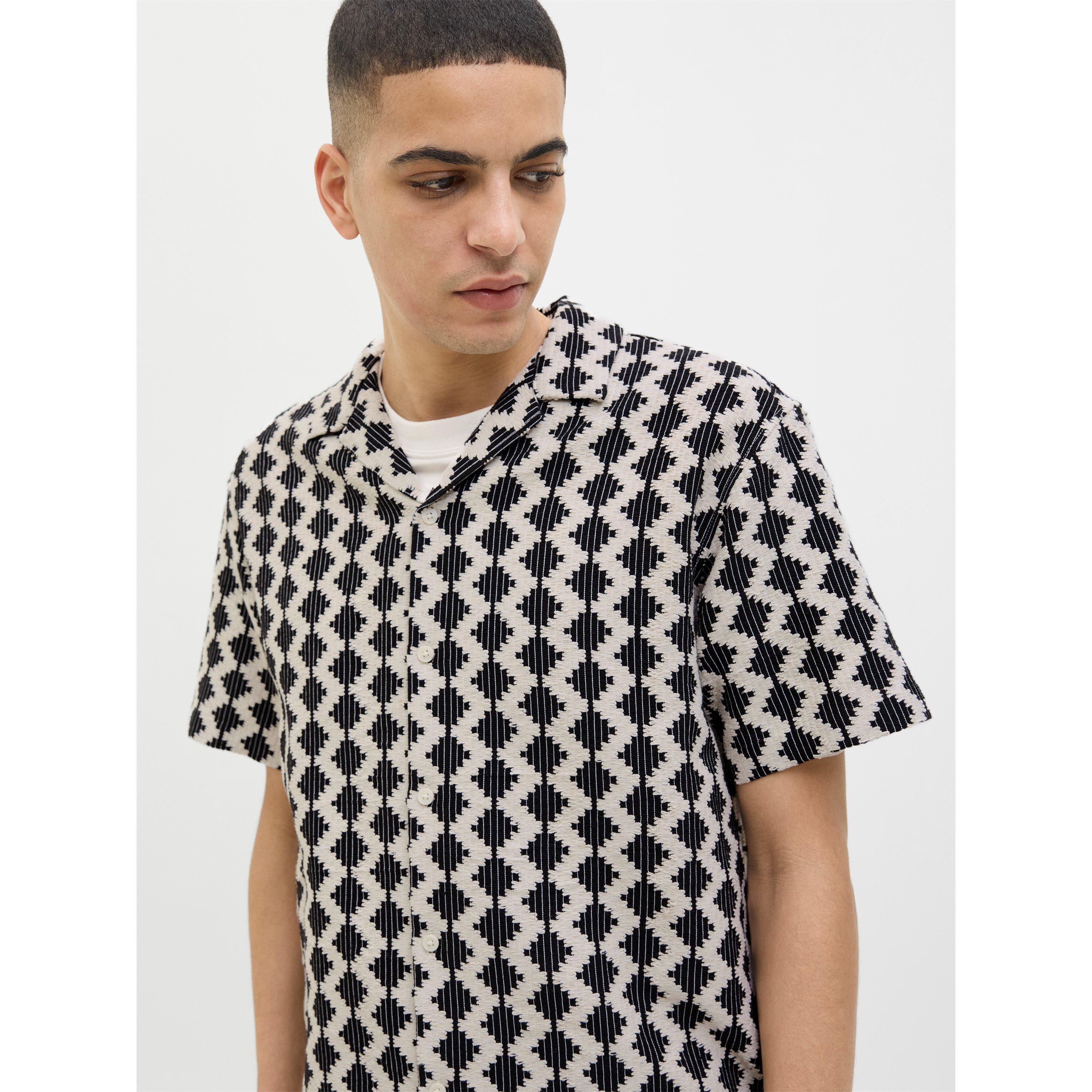 Black - Jack and Jones - Resort Short-Sleeve Patterned Shirt - 2