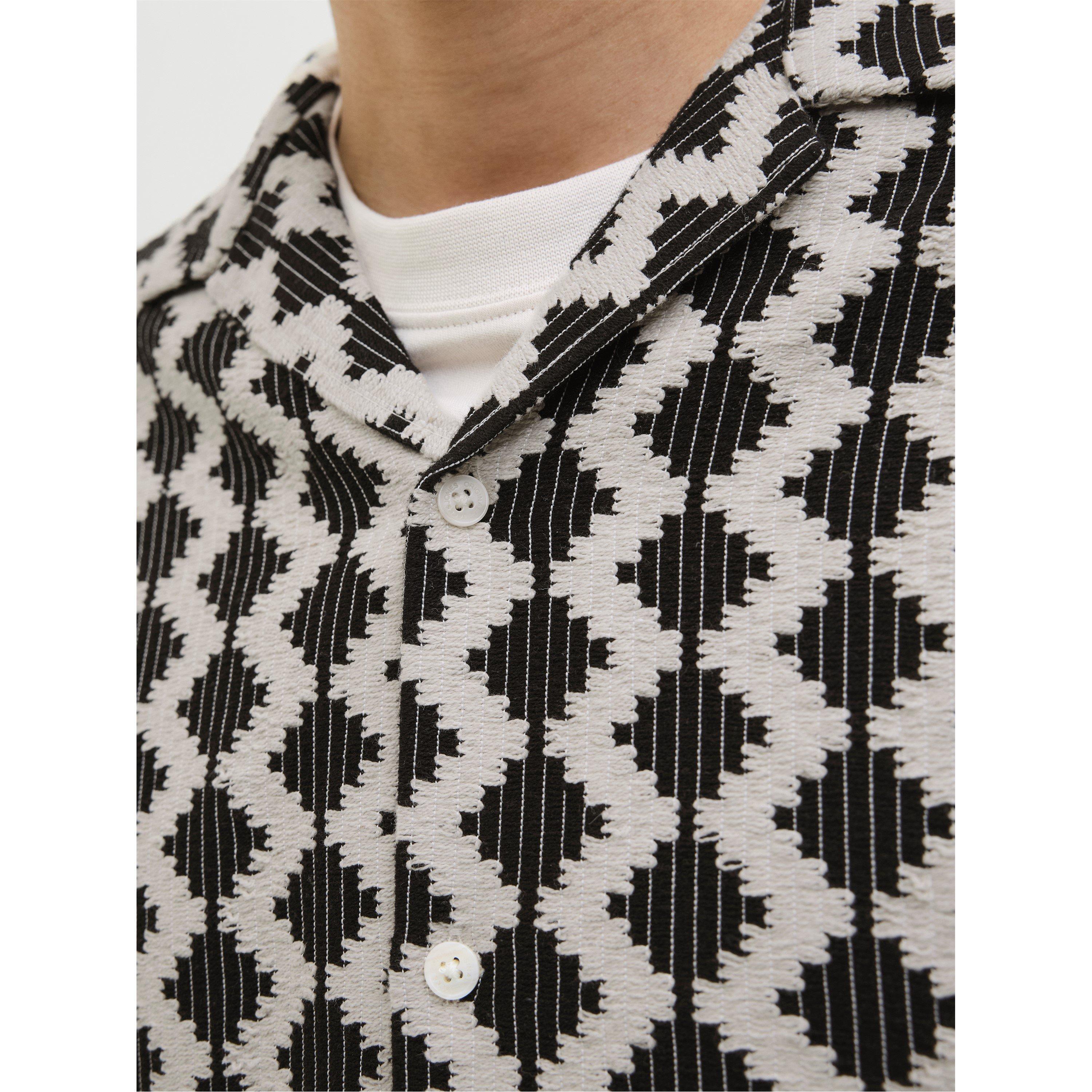 Black - Jack and Jones - Resort Short-Sleeve Patterned Shirt - 4