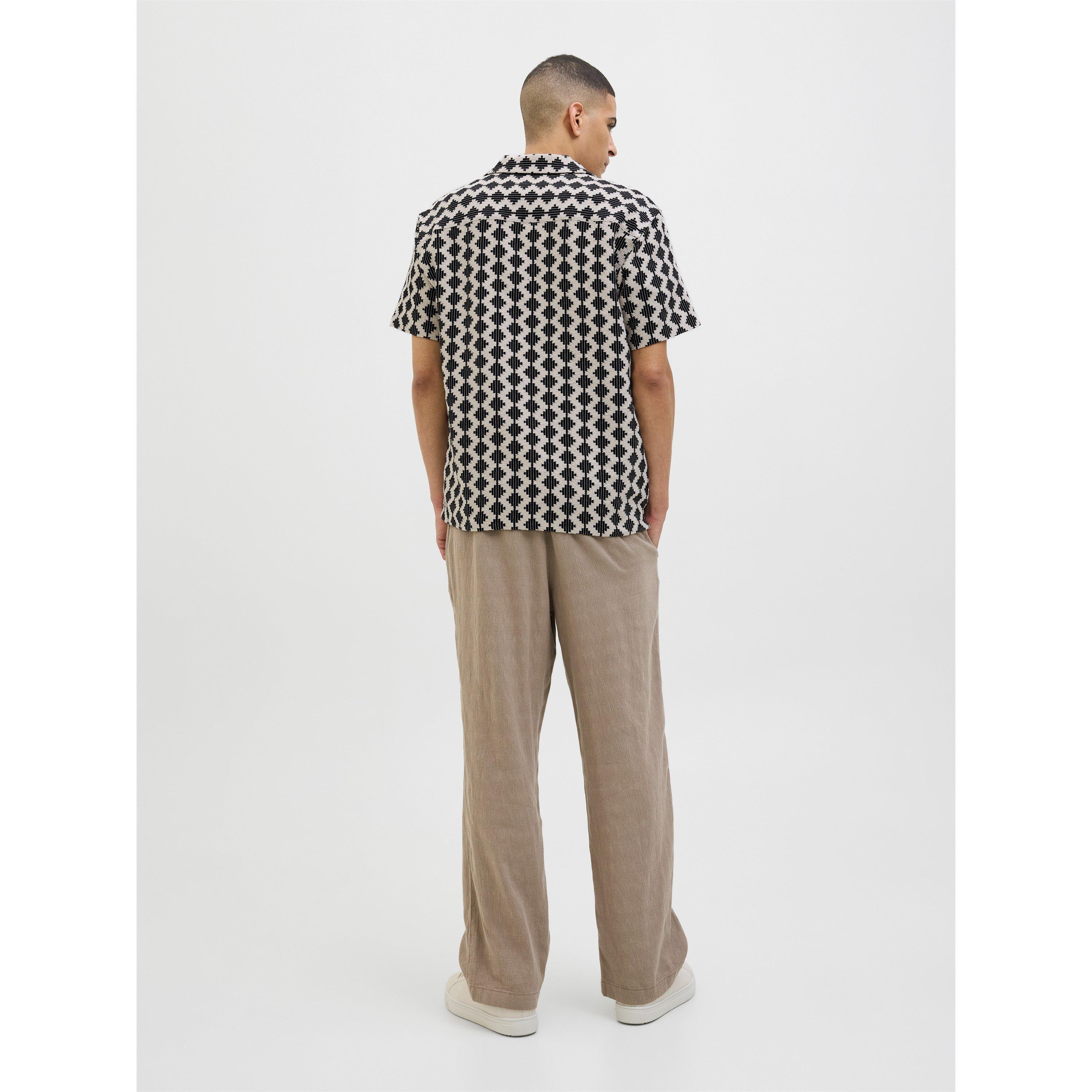 Black - Jack and Jones - Resort Short-Sleeve Patterned Shirt - 5