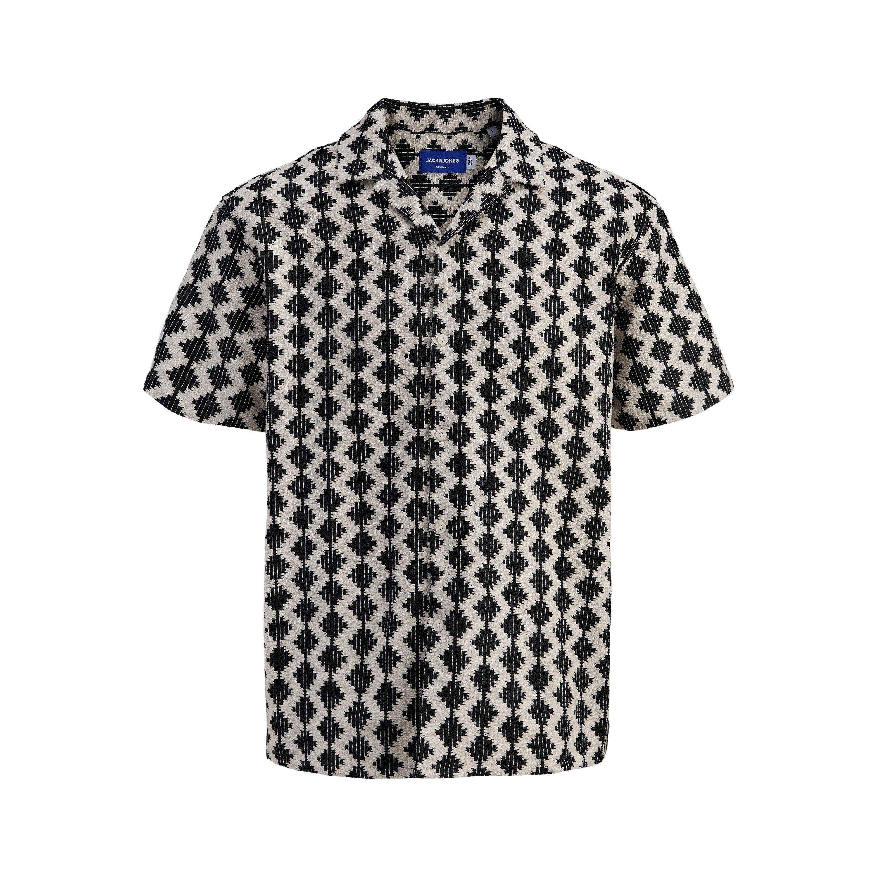 Black - Jack and Jones - Resort Short-Sleeve Patterned Shirt - 7