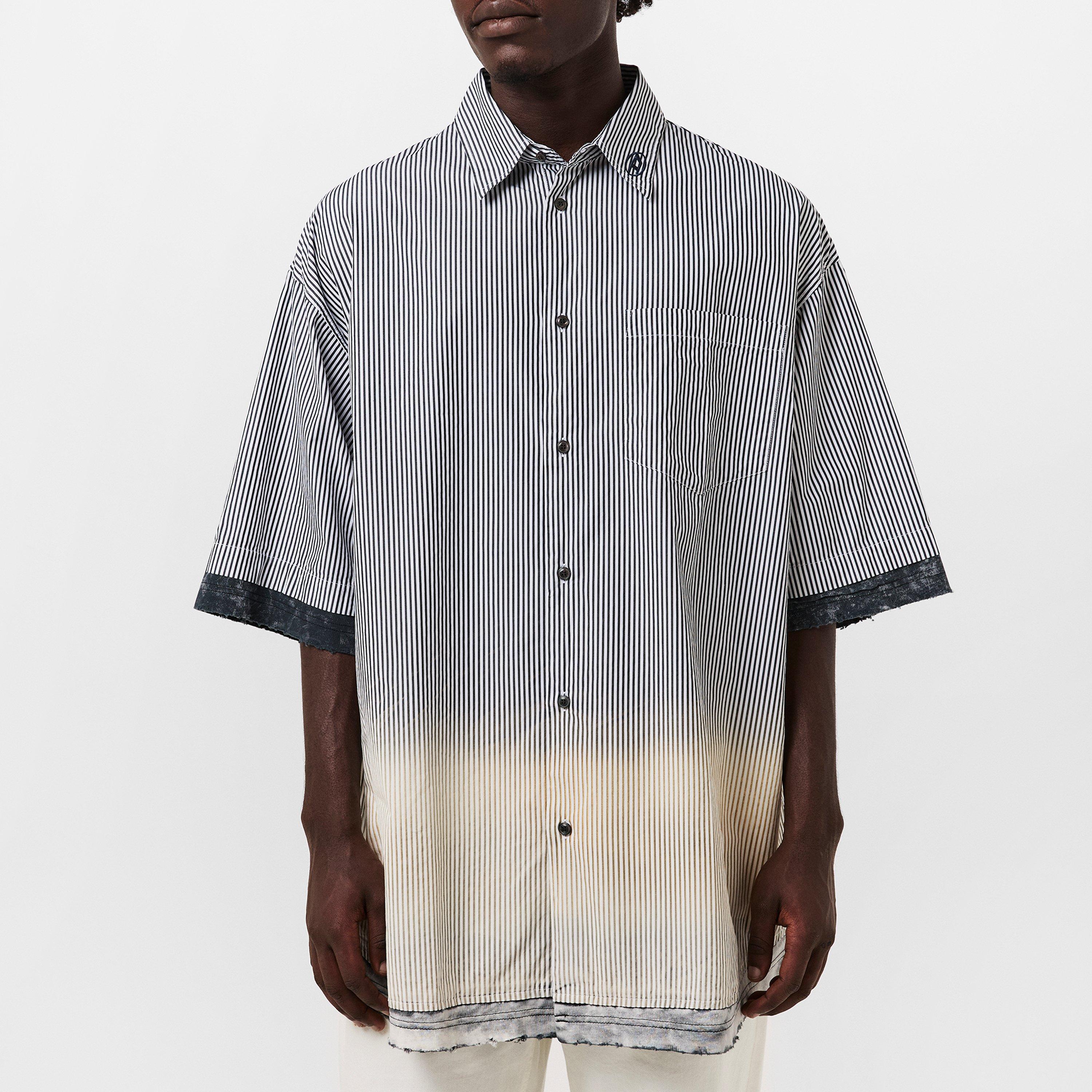 Black Black - Diesel - Men's Short-Sleeve Plain Shirt - 3