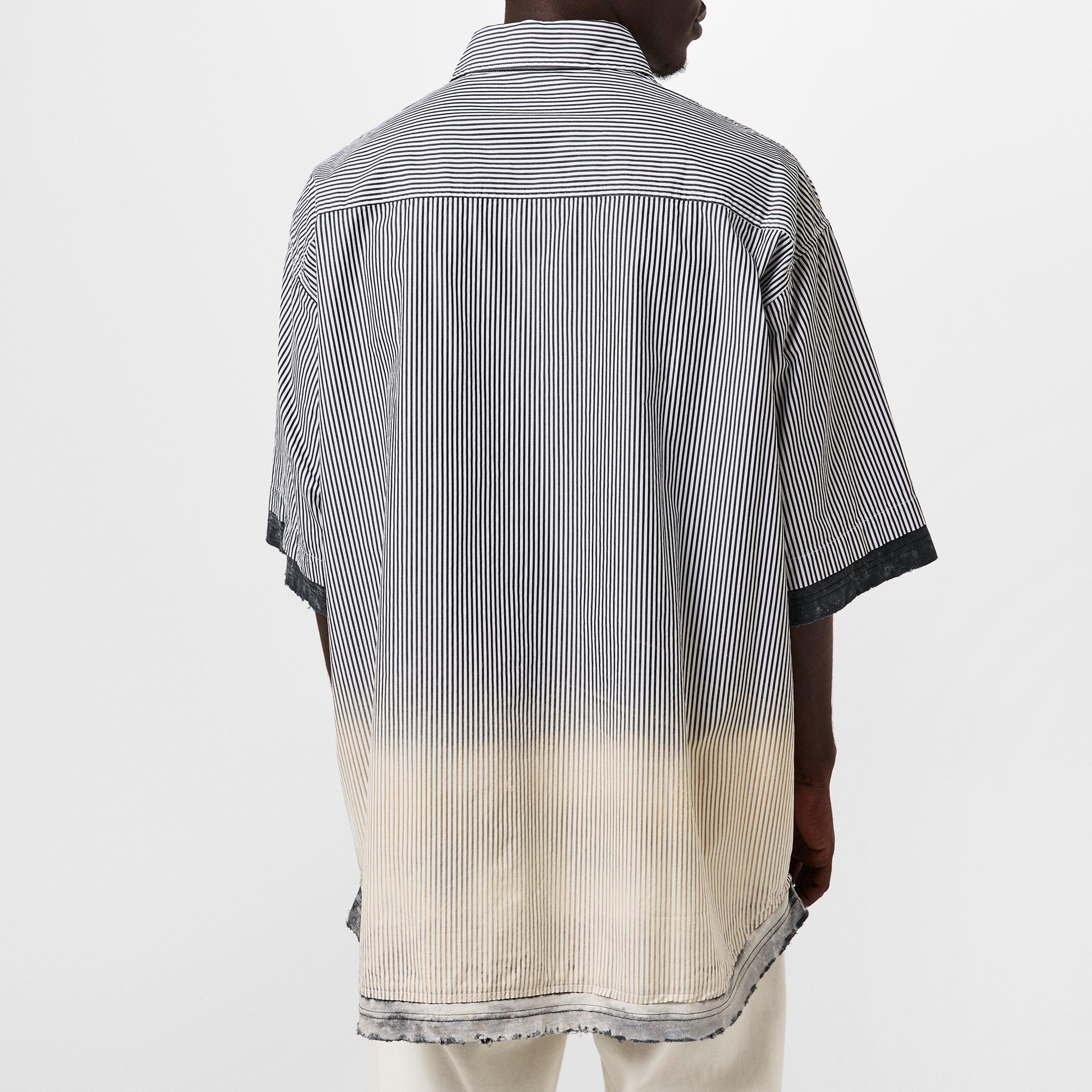 Black Black - Diesel - Men's Short-Sleeve Plain Shirt - 4