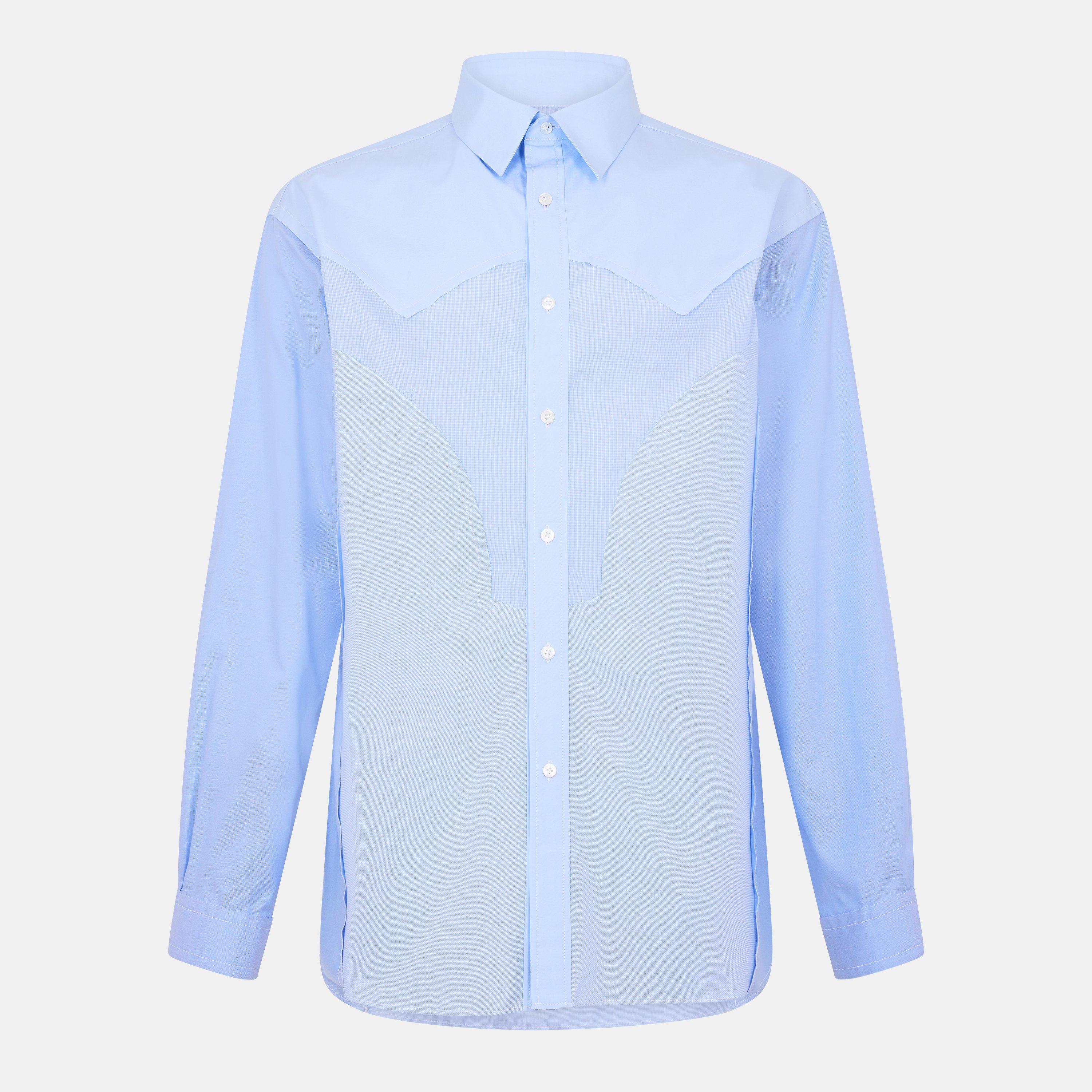 Ciel Blue - Maison Margiela - Men's Long Sleeve Plain Shirt - 1