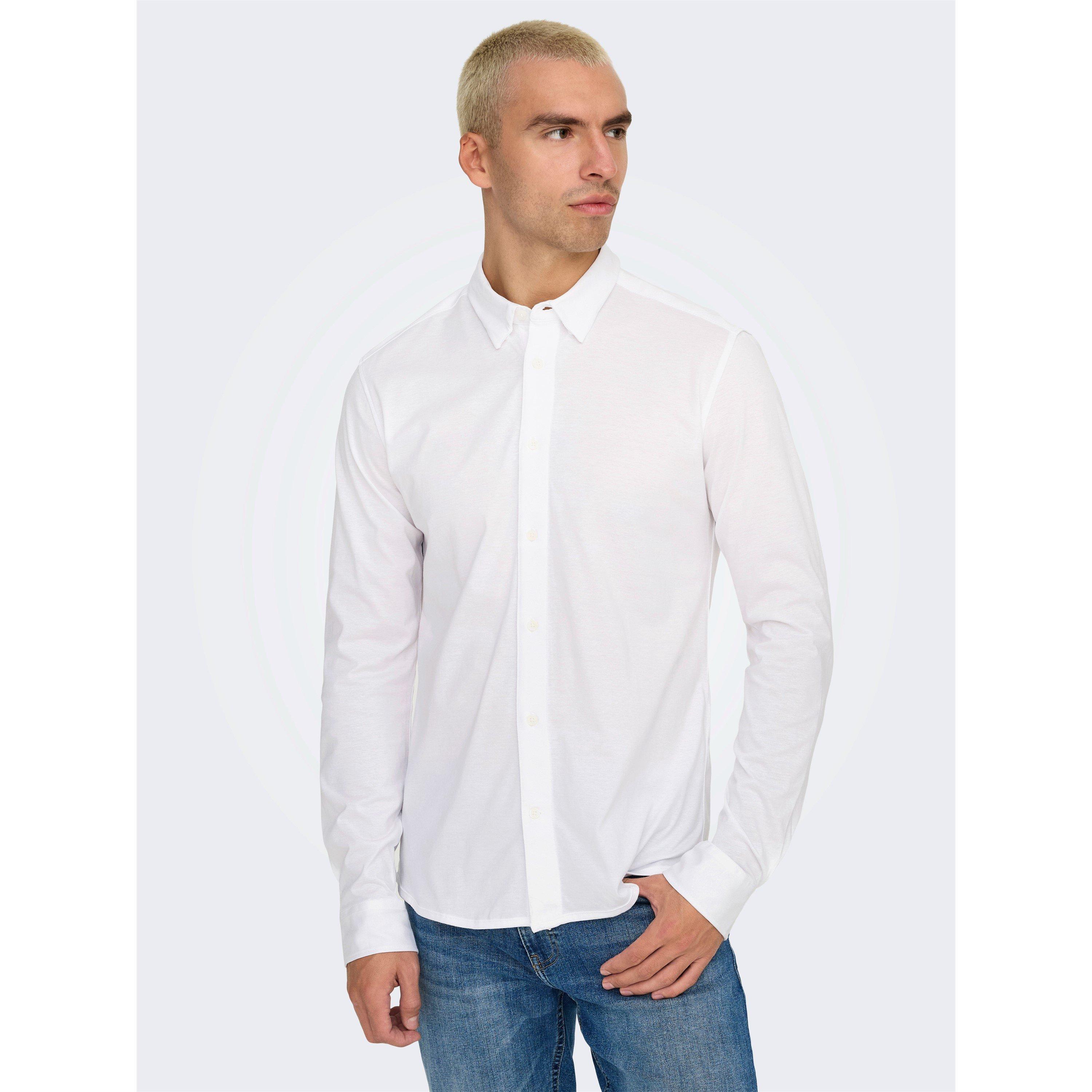 Bright White - Only - Long Sleeve Plain Shirt - 3