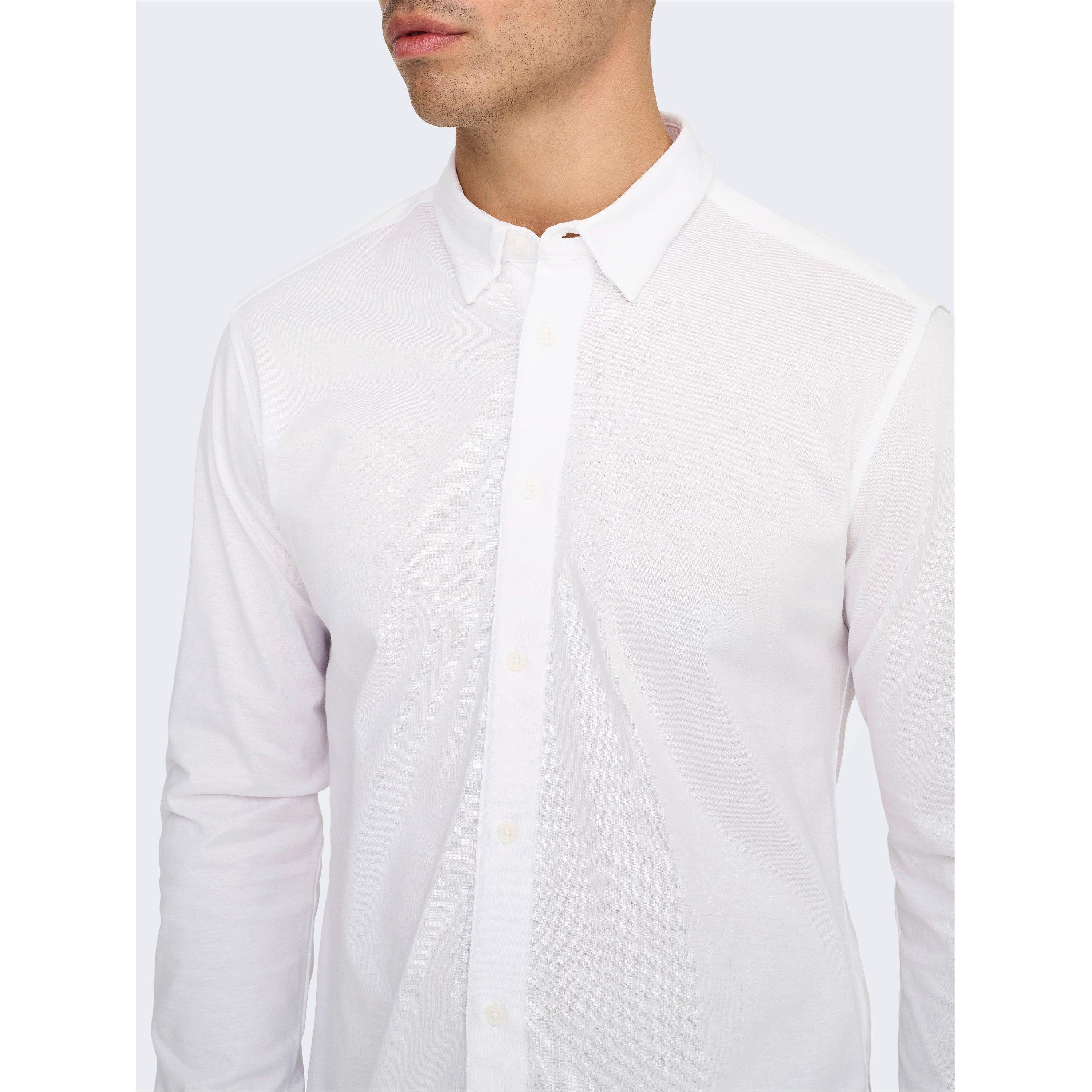 Bright White - Only - Long Sleeve Plain Shirt - 4
