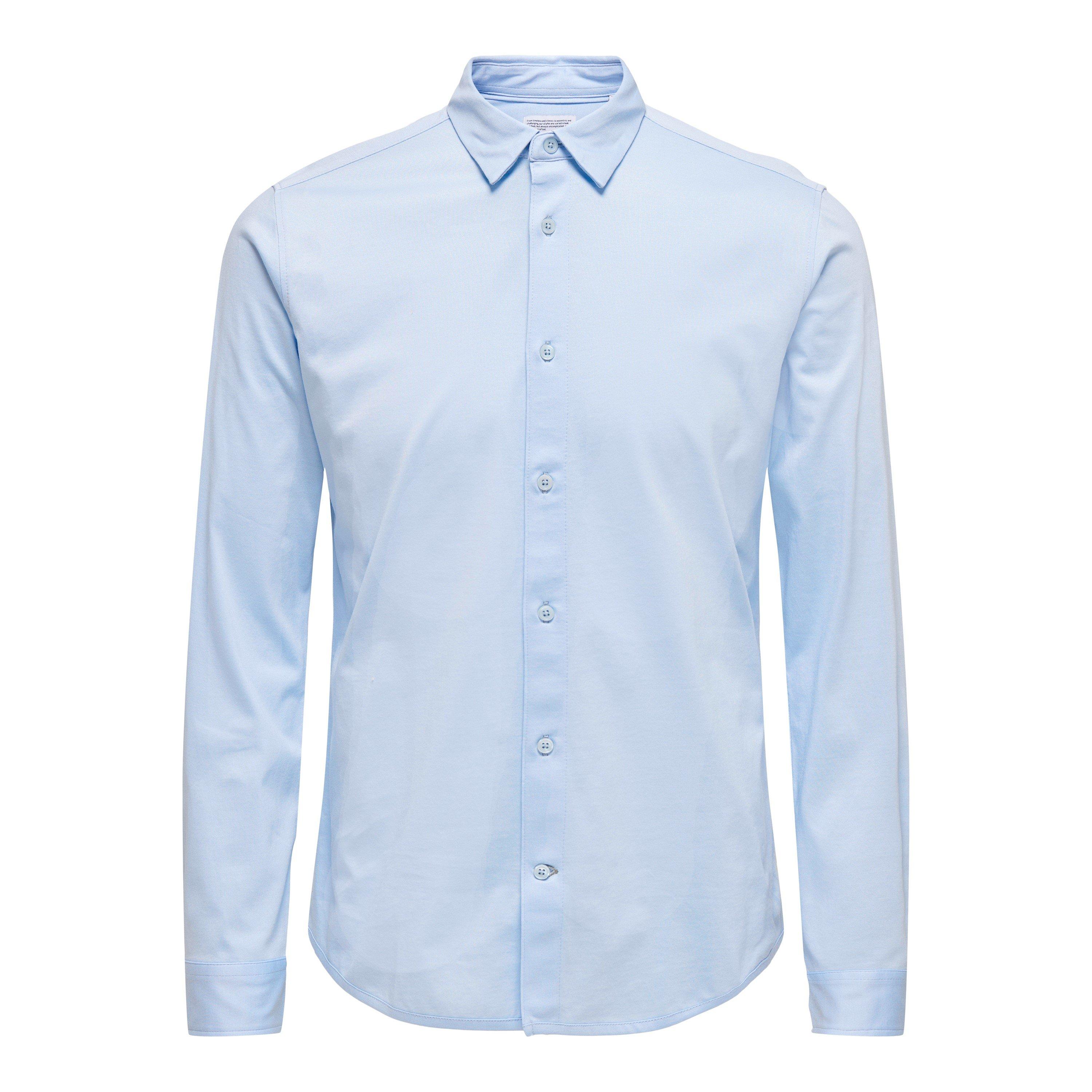 Cashmere Blue - Only - Men's Long-Sleeve Plain Shirt - 6