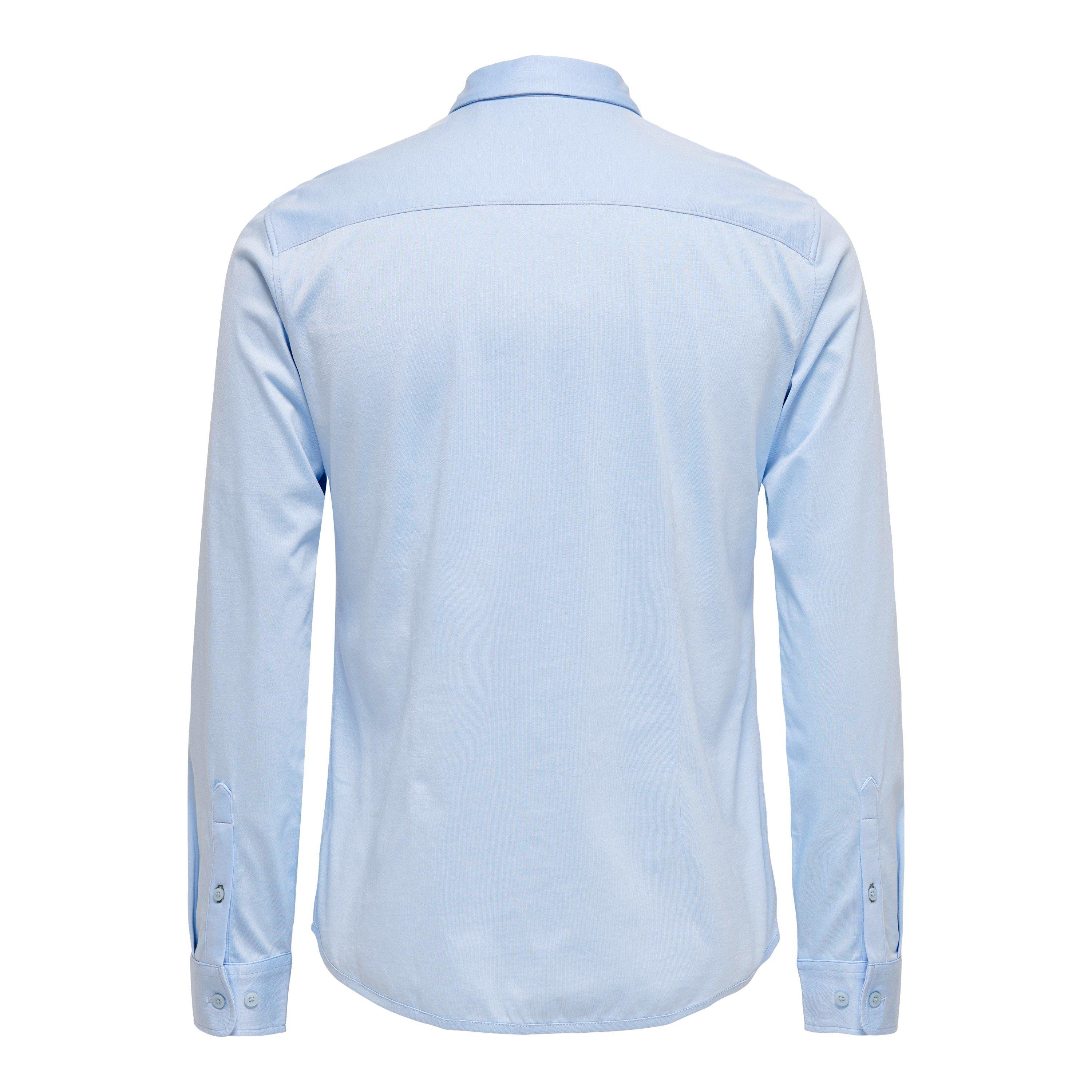 Cashmere Blue - Only - Men's Long-Sleeve Plain Shirt - 7