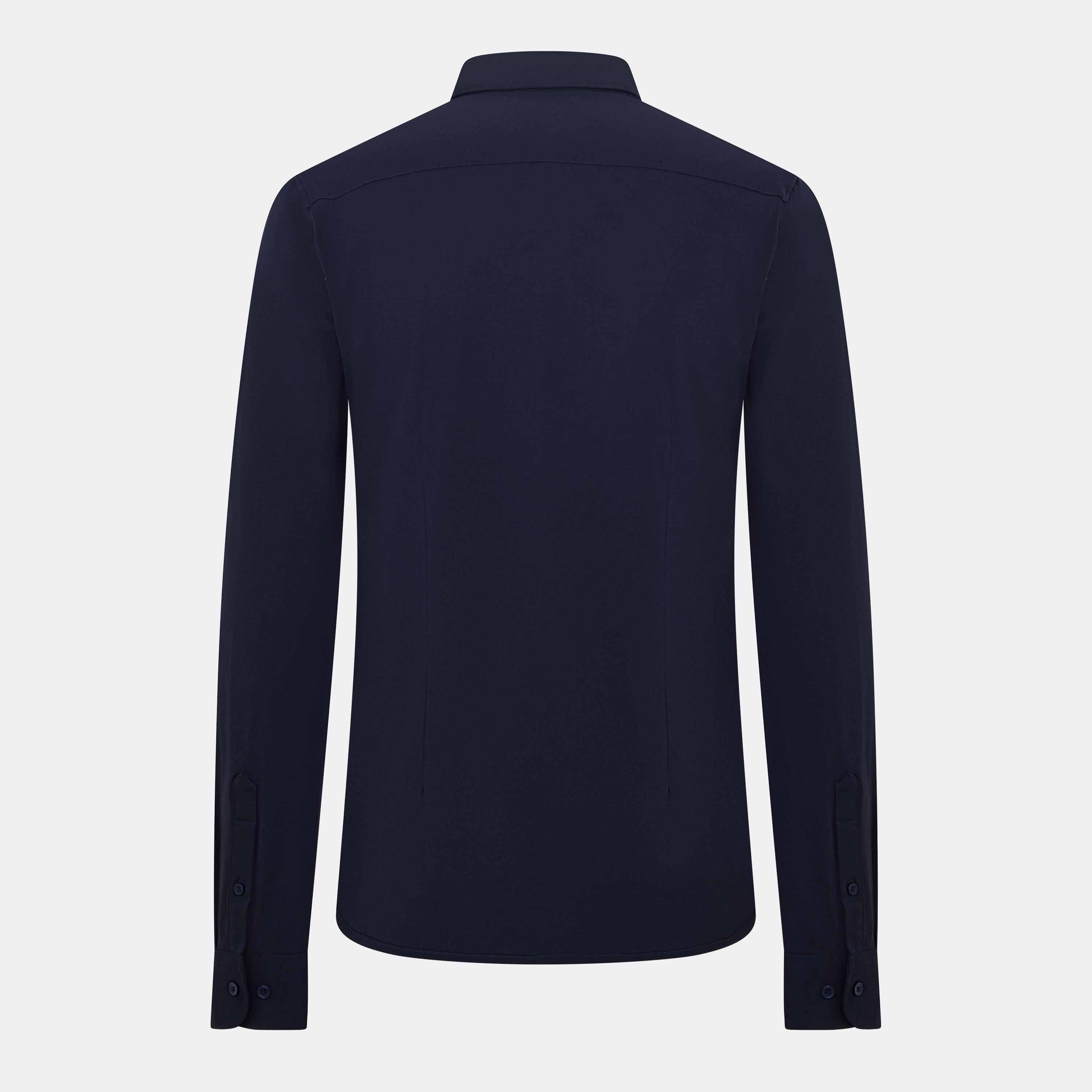Dark Navy - Only - Men's Long-Sleeve Plain Shirt - 2