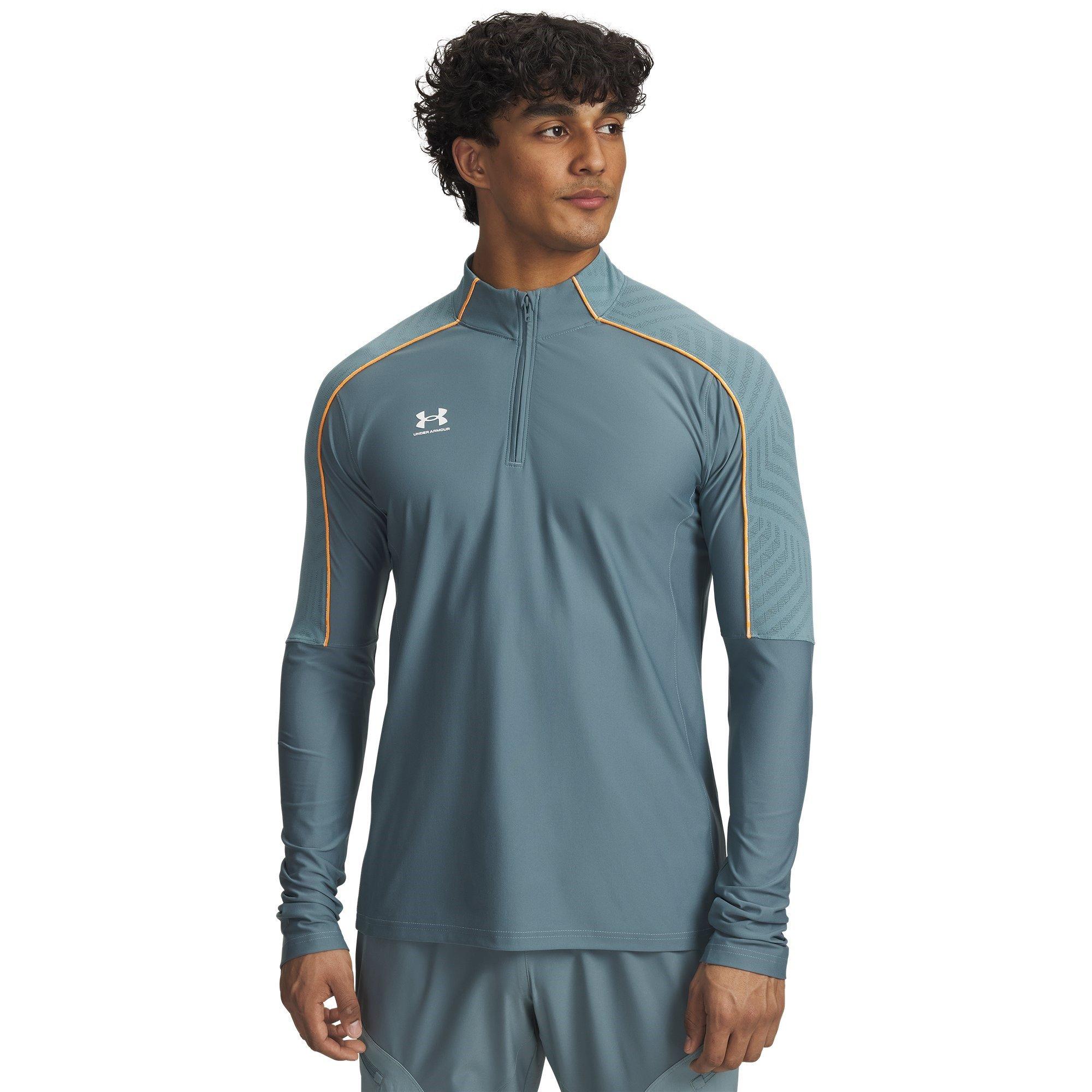 Under Armour Men's Drill Top - Grey/Orange - 2XL