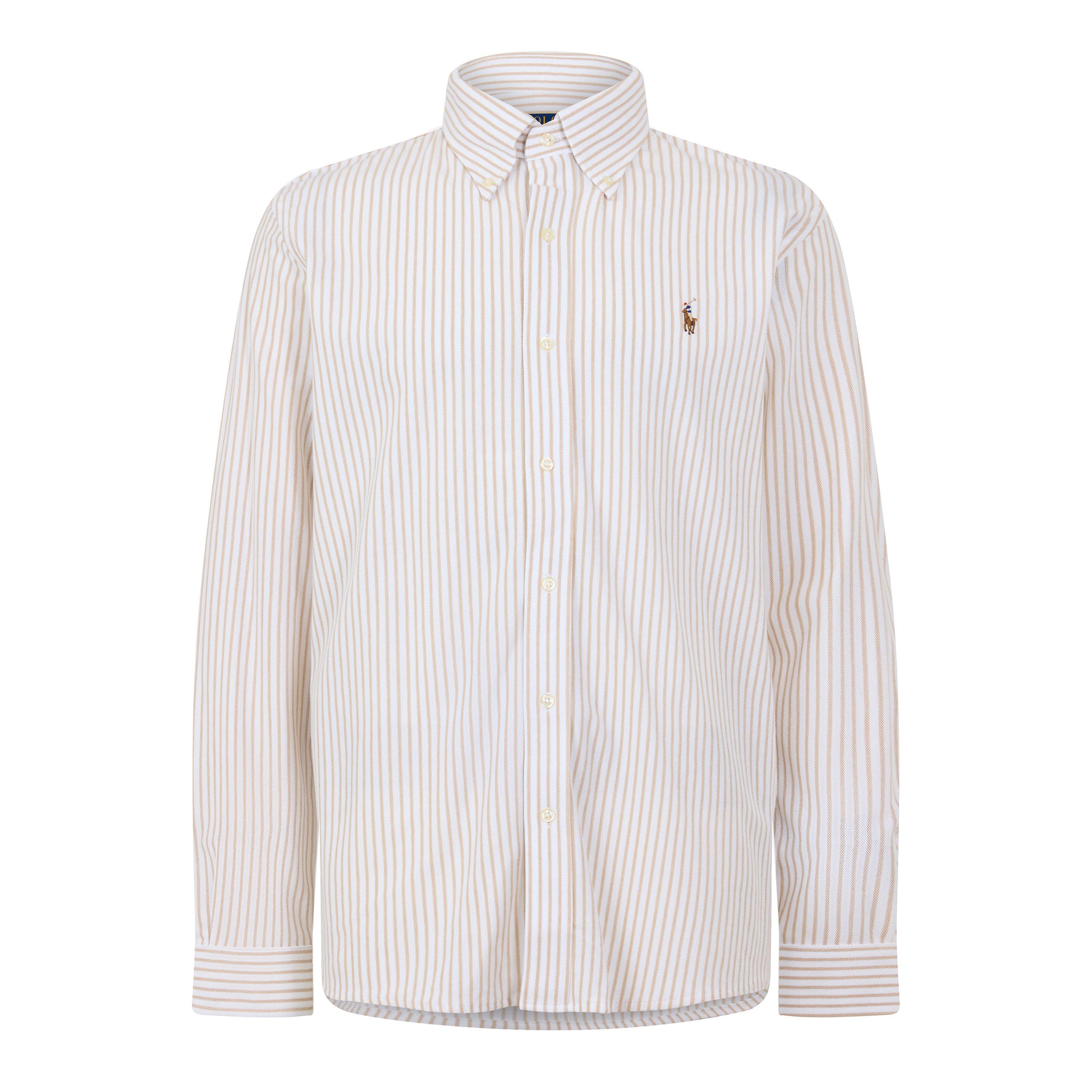 White/Beige - Polo Ralph Lauren - Striped Oxford Shirt - 1