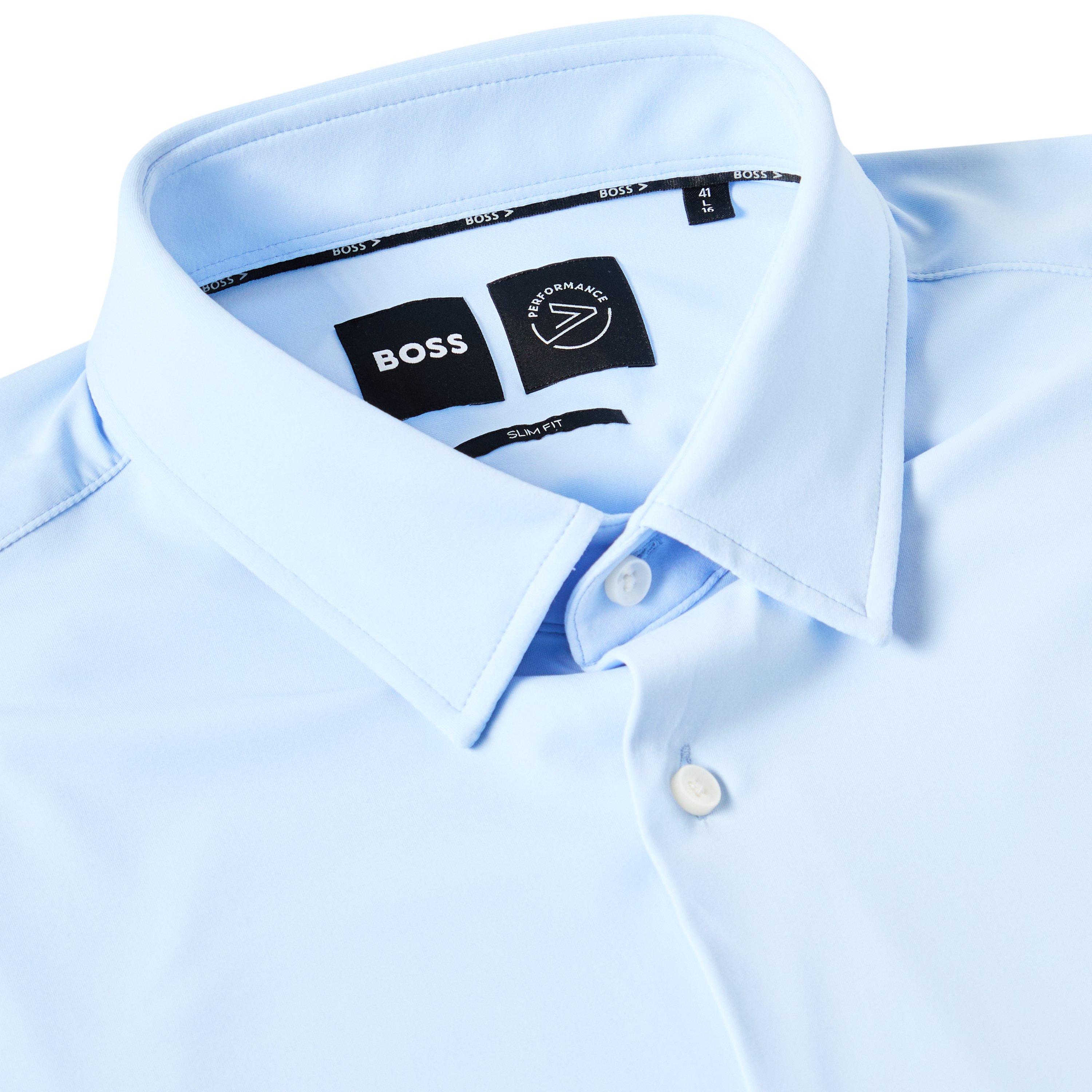 Pastel Blue - Boss - Men's P-HANK-s Long Sleeve Oxford Shirt - 3
