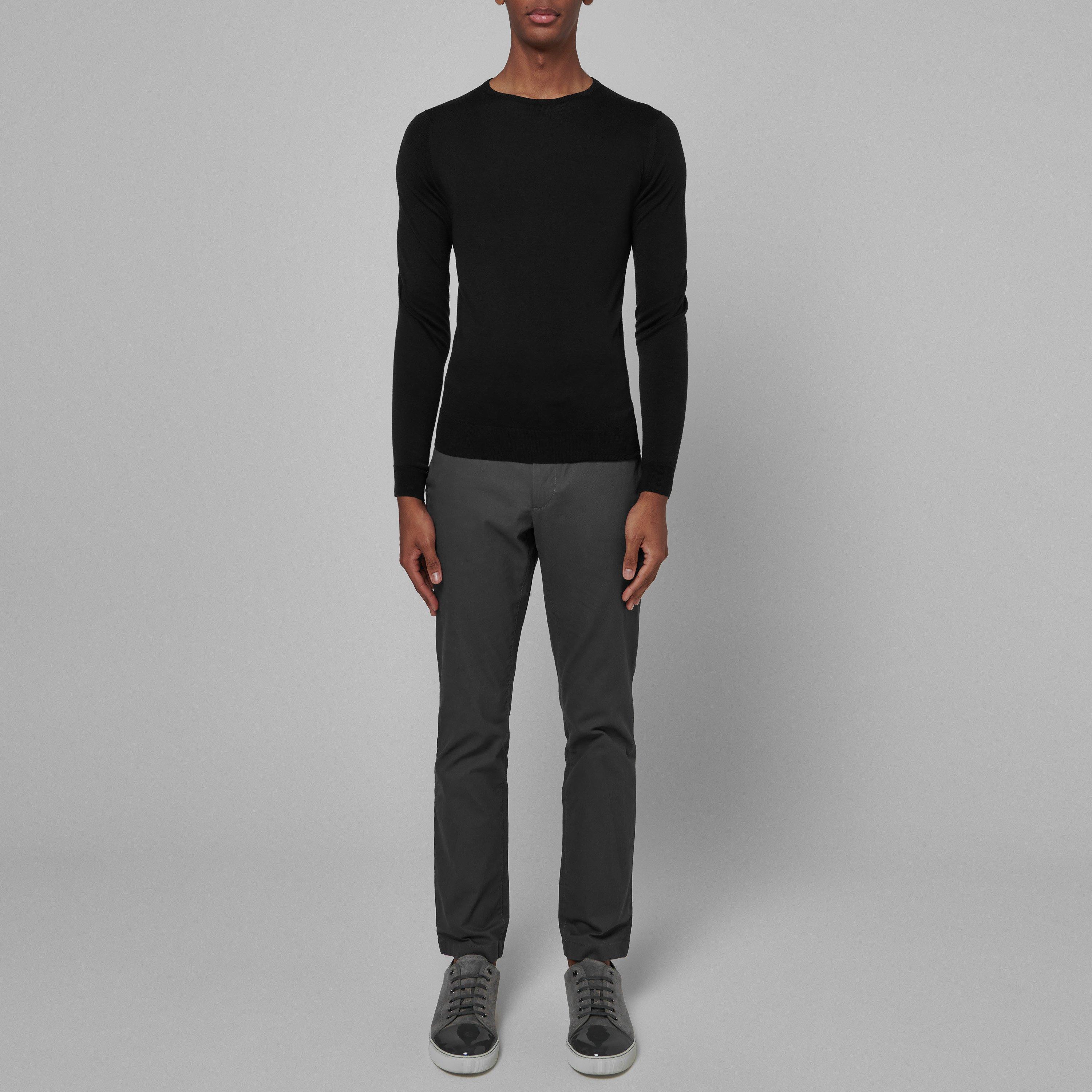 Black - John Smedley - Lundy Wool Knit Jumper - 2