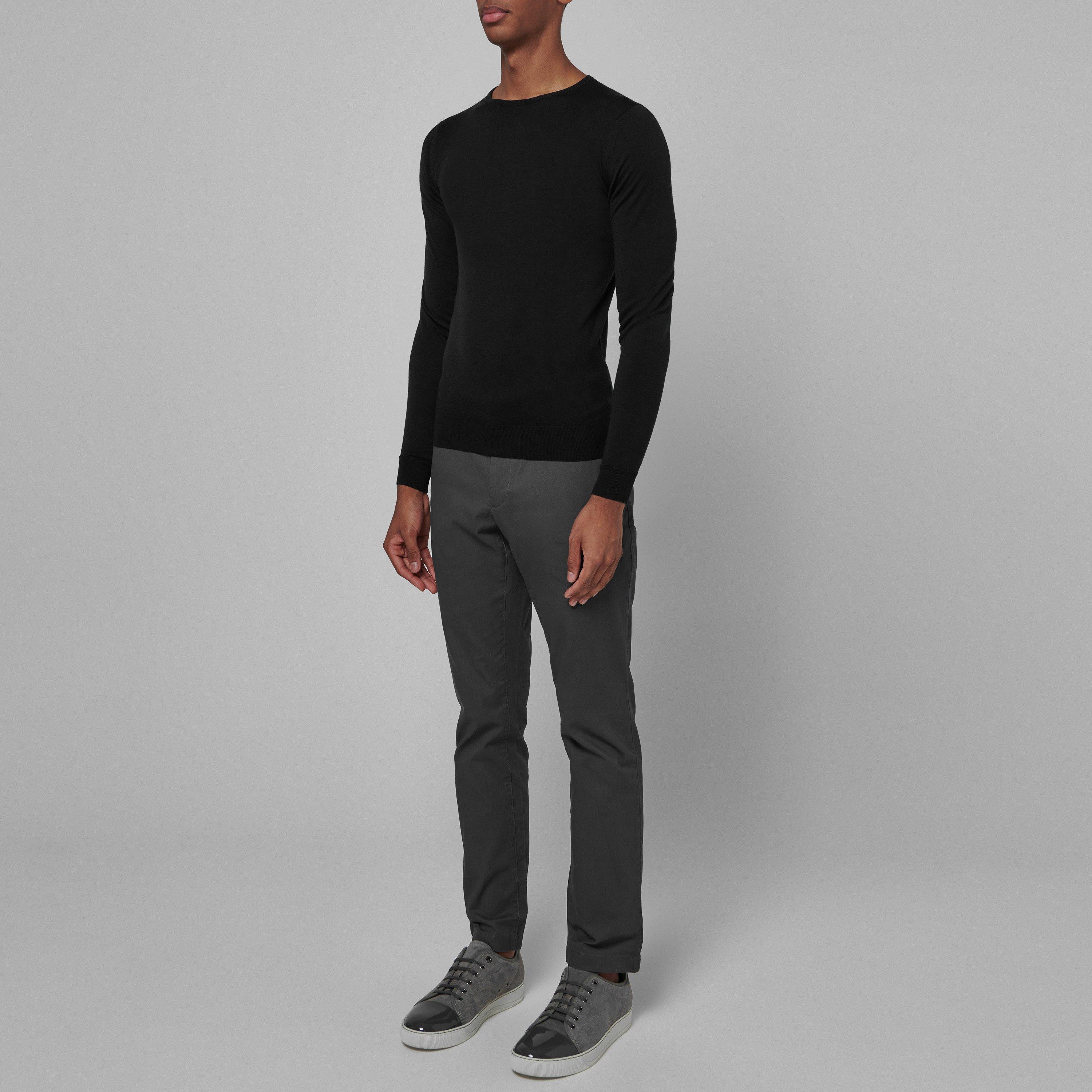 Black - John Smedley - Lundy Wool Knit Jumper - 3