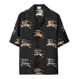 Burberry Equestrian Knight Print Silk Shirt