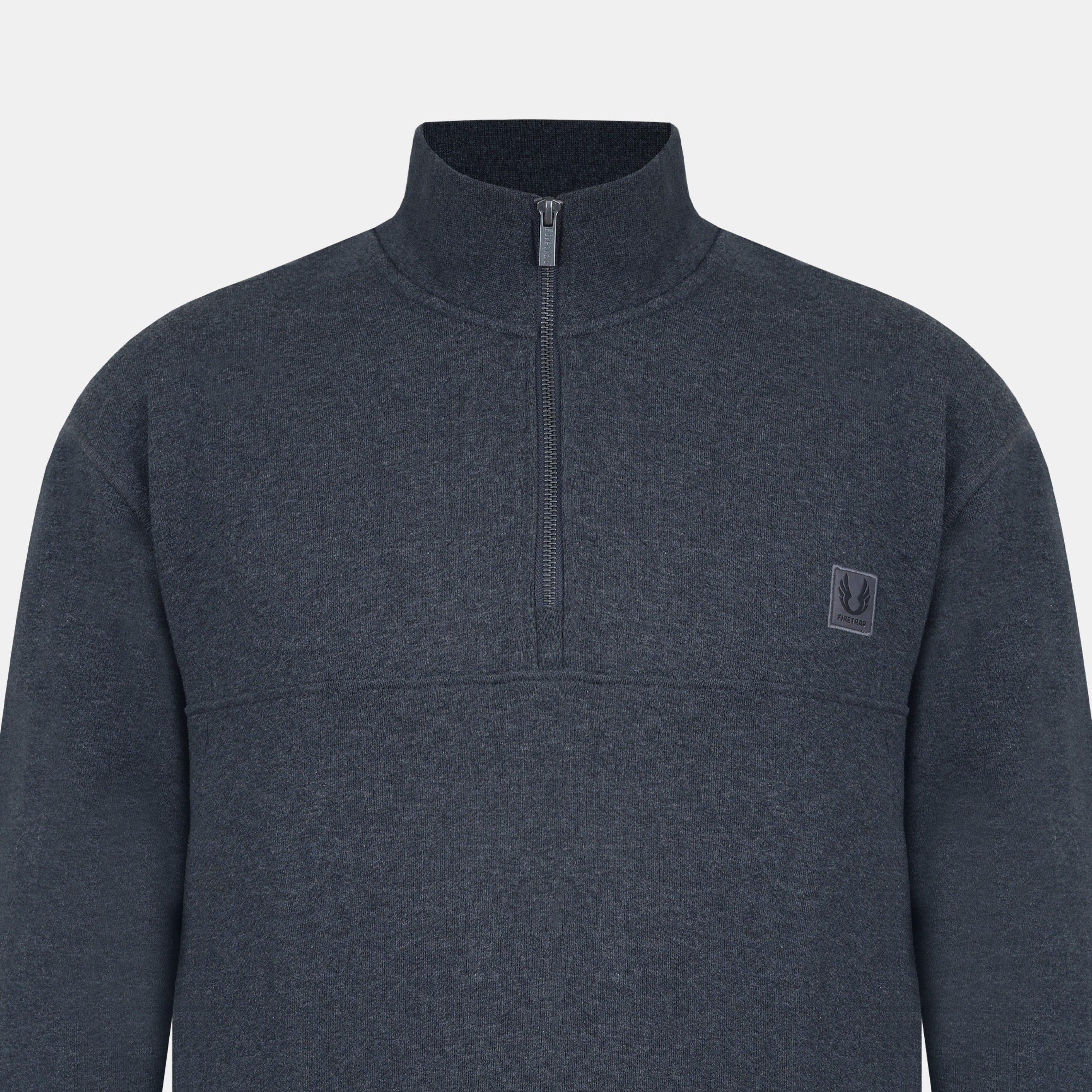 Charcoal Marl - Firetrap - quarter Zip Fleece - 3