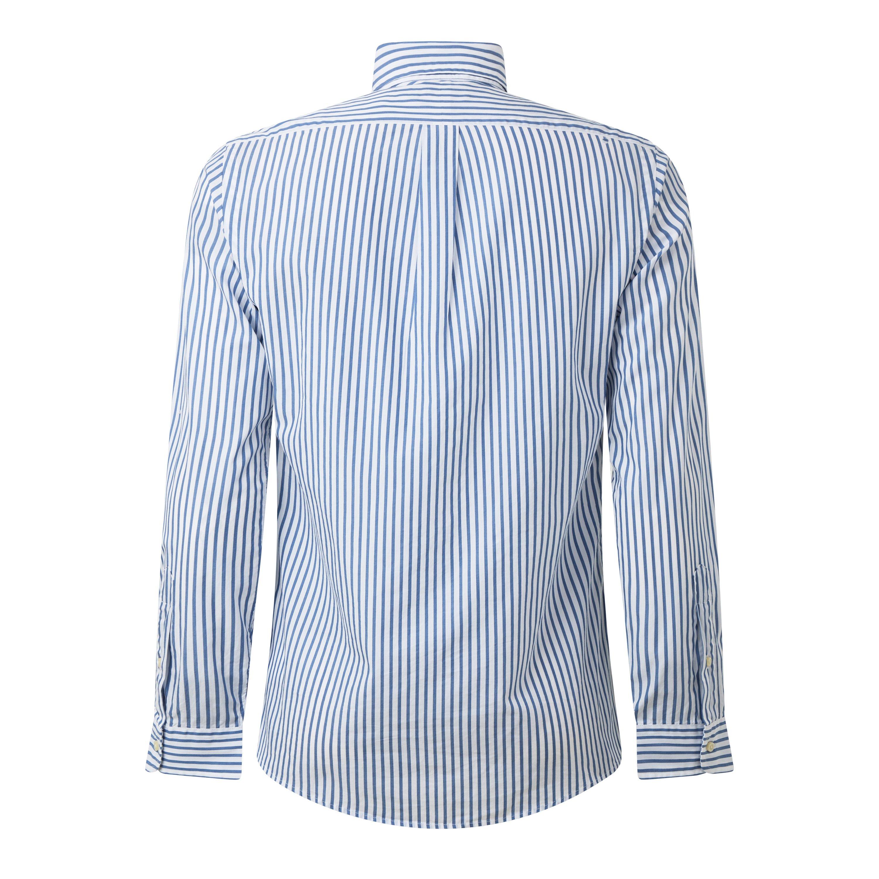 White Blue - Polo Ralph Lauren - Men's Striped Cotton Long-Sleeve Shirt - 2