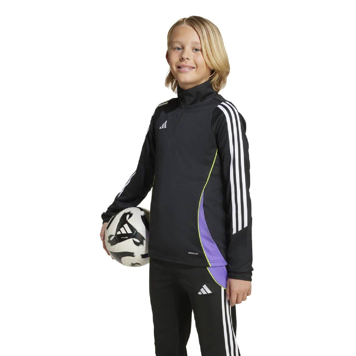 zwart - adidas - Kids' Tiro 24 Quarter-Zip Long-Sleeve Slim-Fit Tracksuit Top - 2