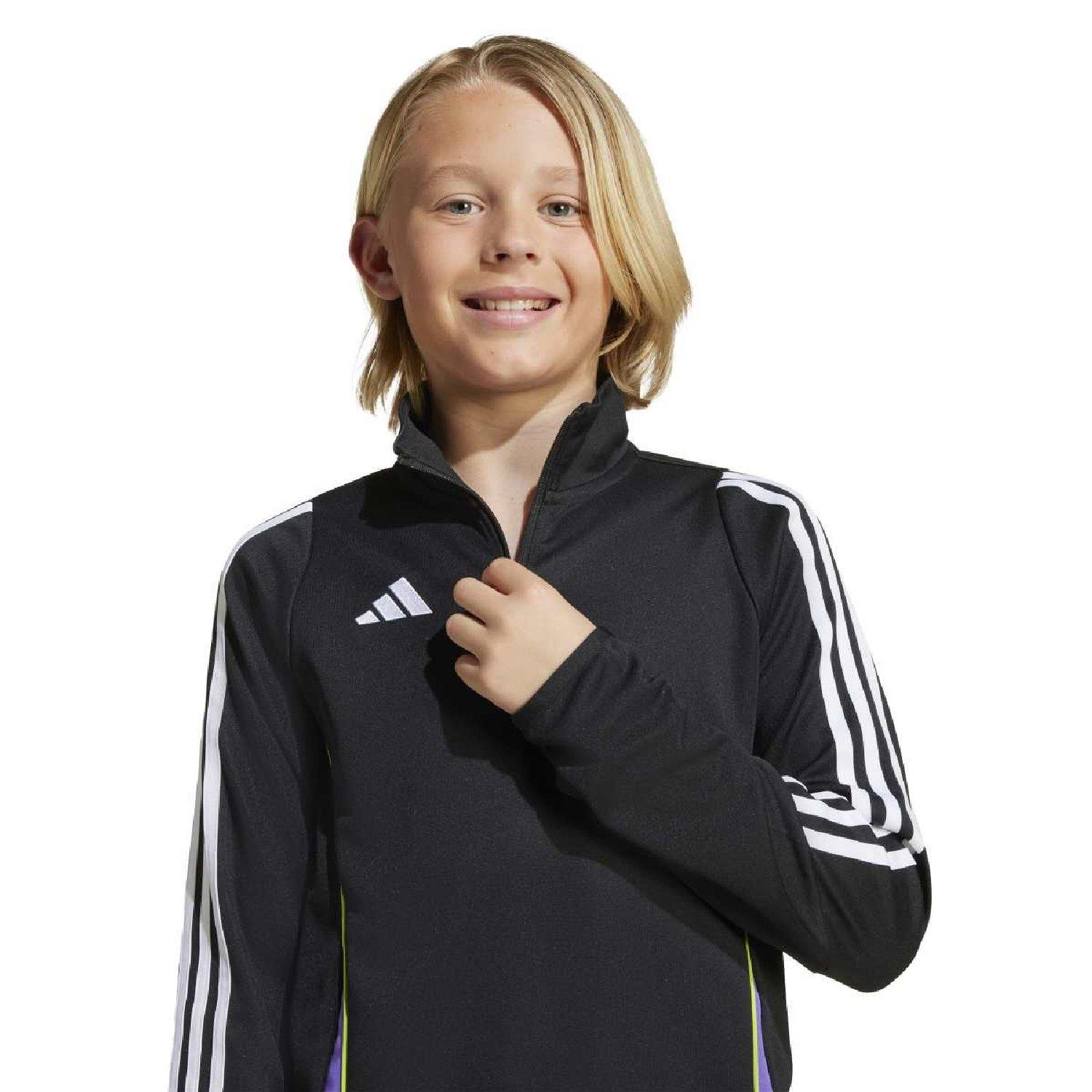 zwart - adidas - Kids' Tiro 24 Quarter-Zip Long-Sleeve Slim-Fit Tracksuit Top - 5